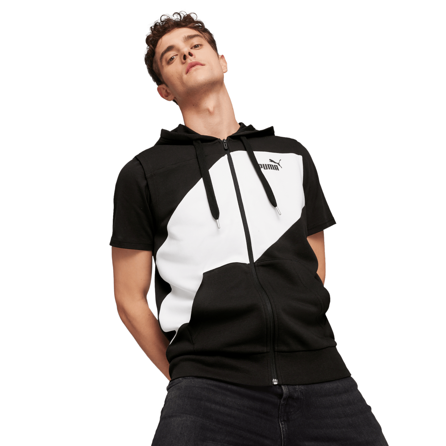 Puma POWER Colorblock Sleeveless FZ Hoodie TR, Толстовка без рукавов
