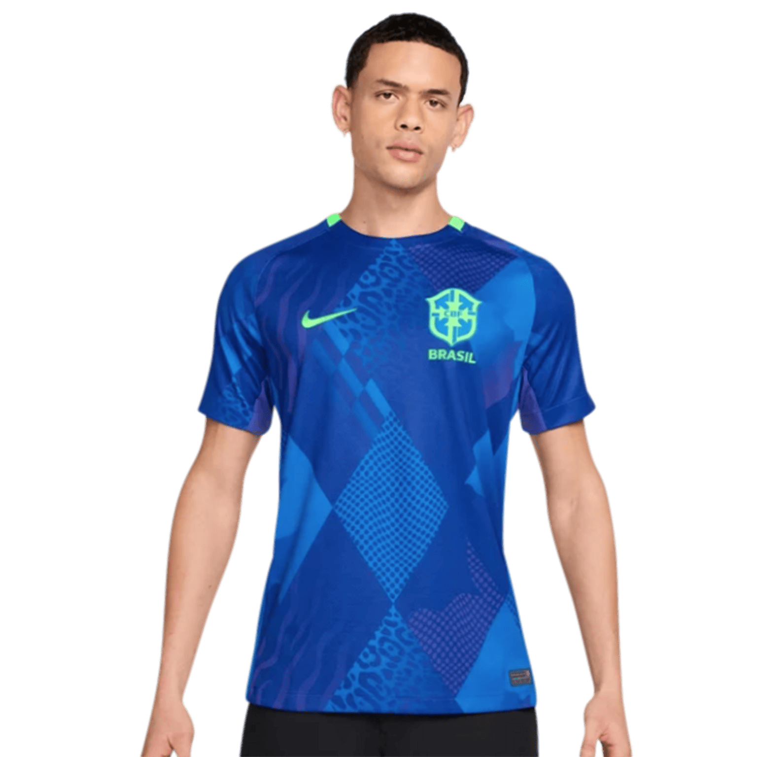 Мужская футбольная форма Nike Brazil Dri-FIT Stadium с коротким рукавом, выездная форма