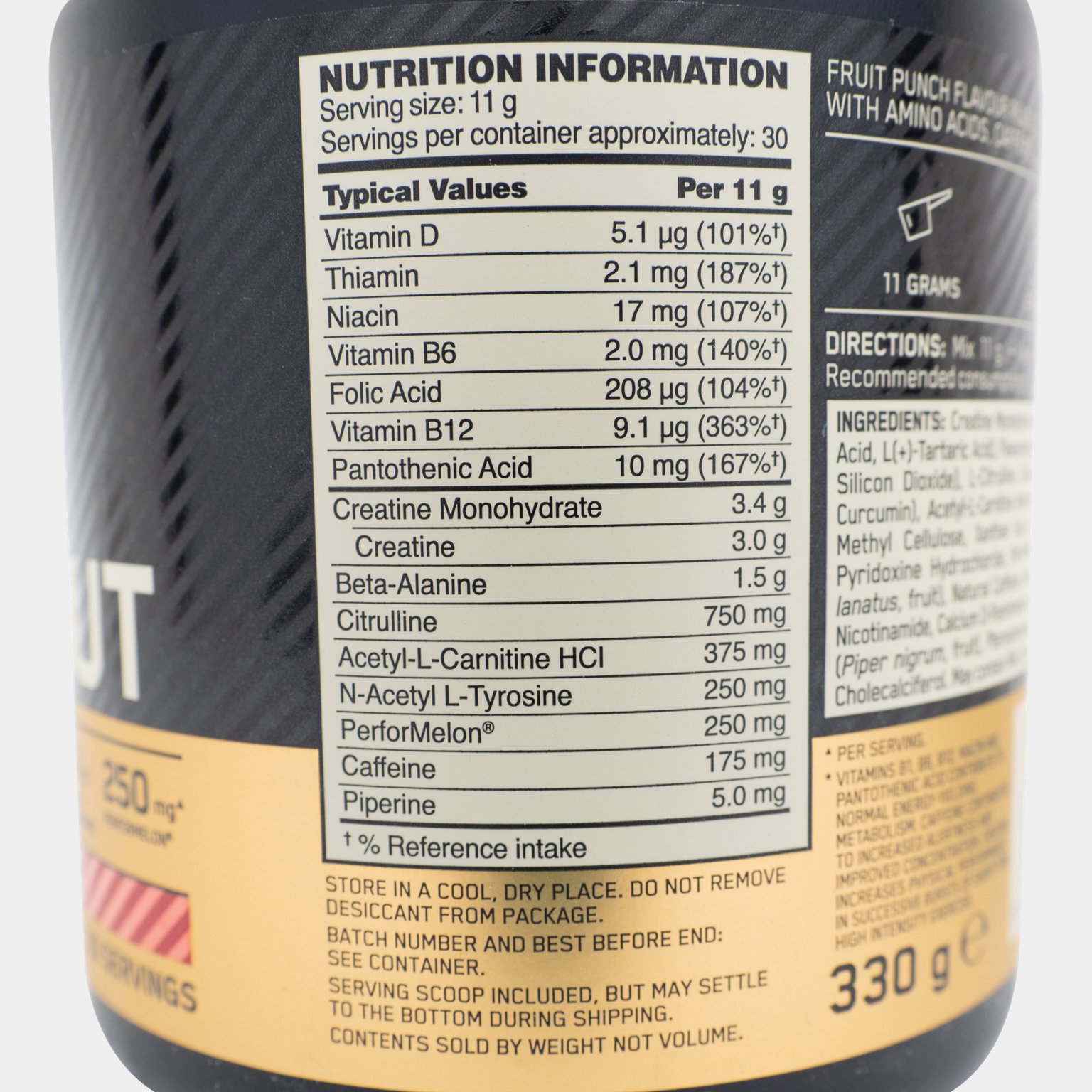 Gold Standard Pre Workout 330 g, latausjuoma - full image 2