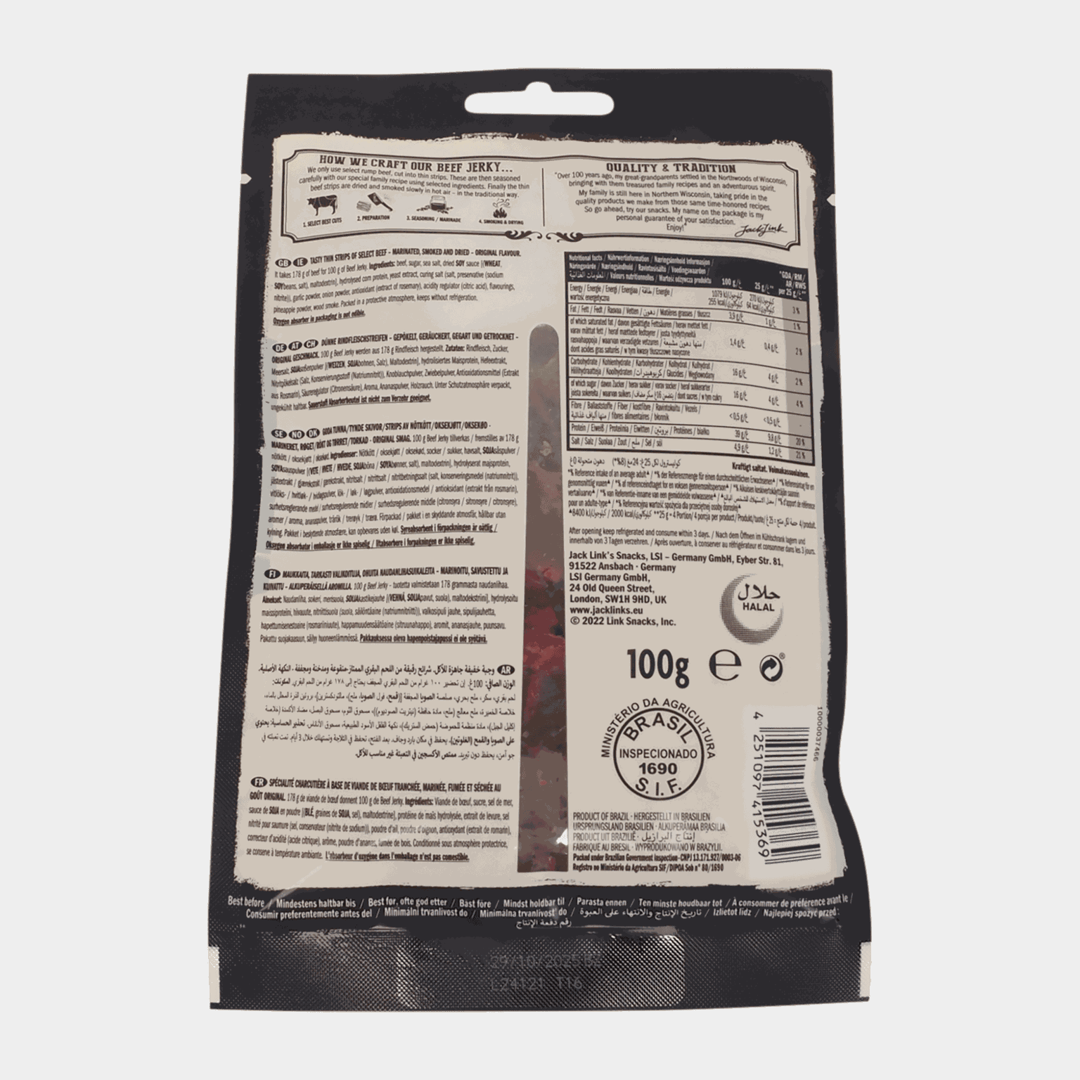 Beef Jerky 100 G Original, kuivaliha - full image 2