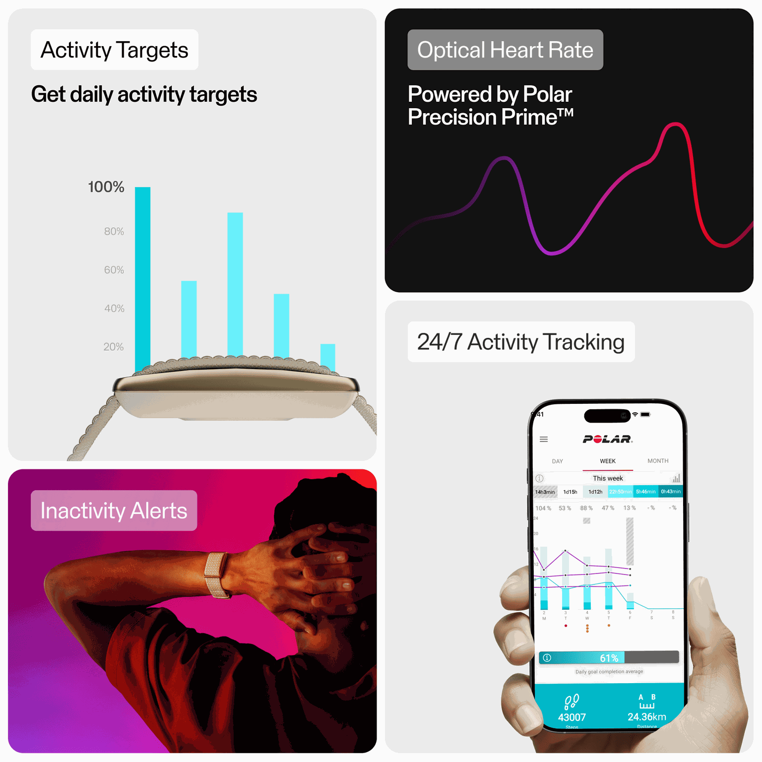 LOOP GLD/SAND S-L, Loop Activity Tracker S-L, aktiivisuusranneke, terveysranneke, unisex - full image 4