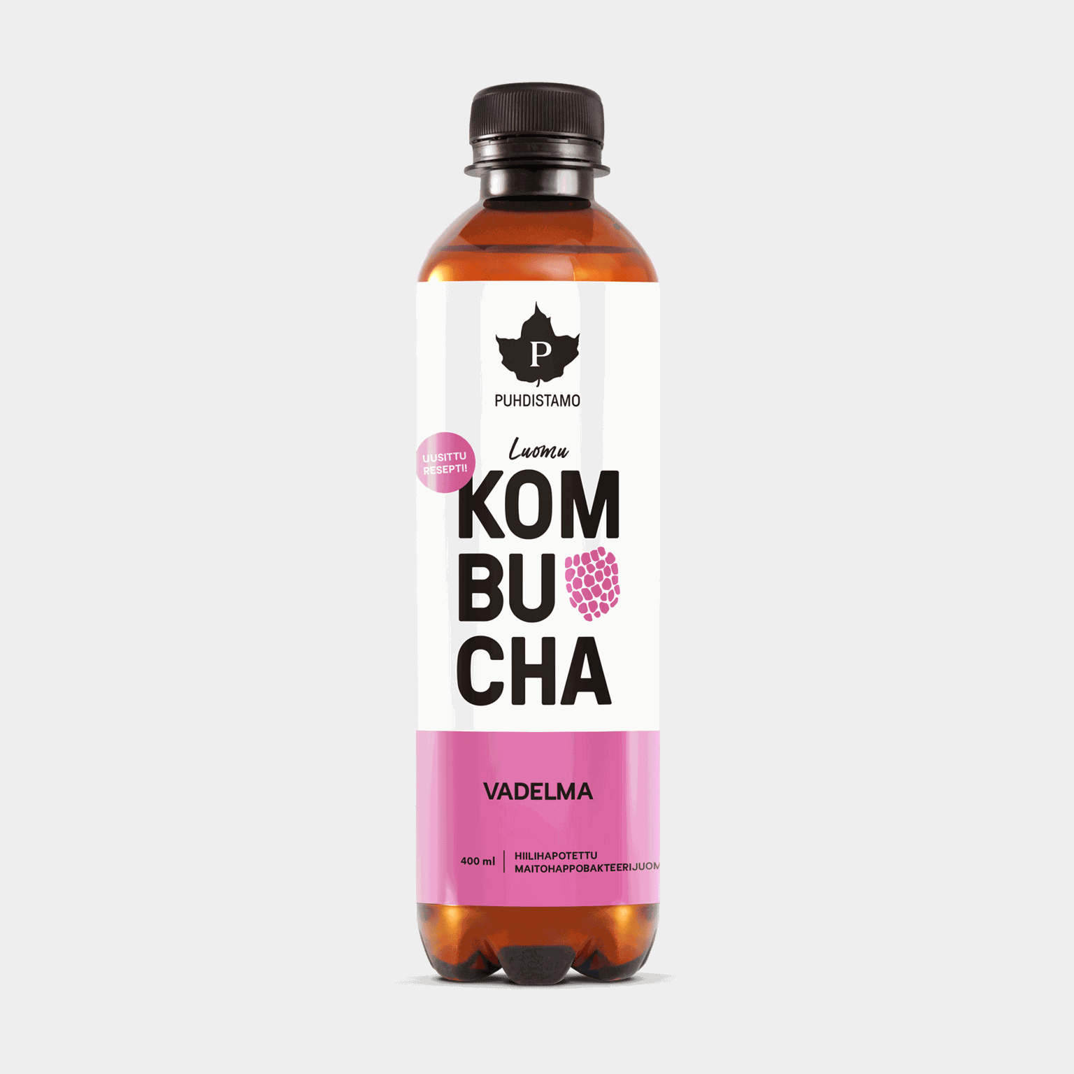 Kombucha Vadelma Luomu 400 ml, kivennäisvesi - full image 1