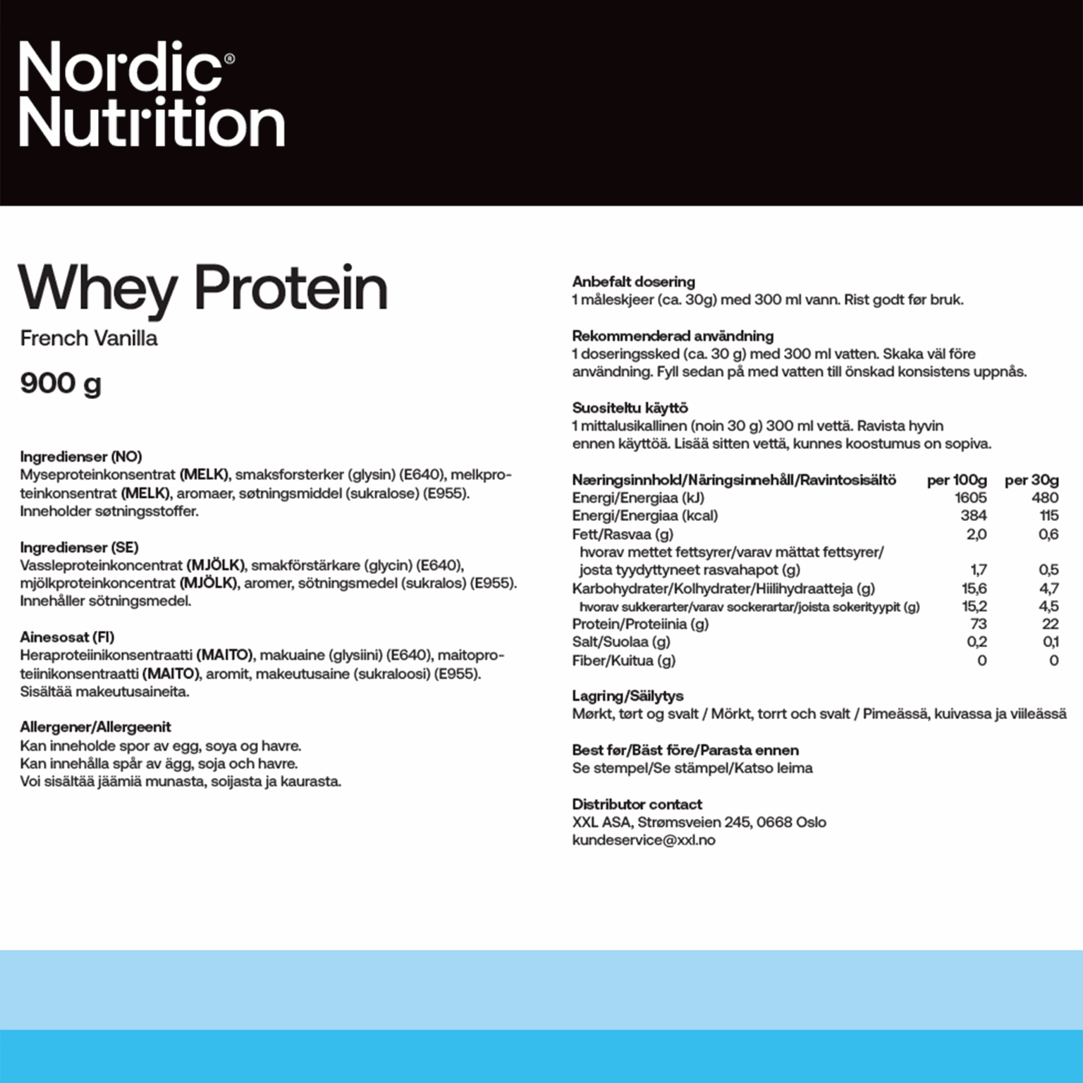Whey Protein - Vanilla 900 g, proteiinijauhe - full image 3