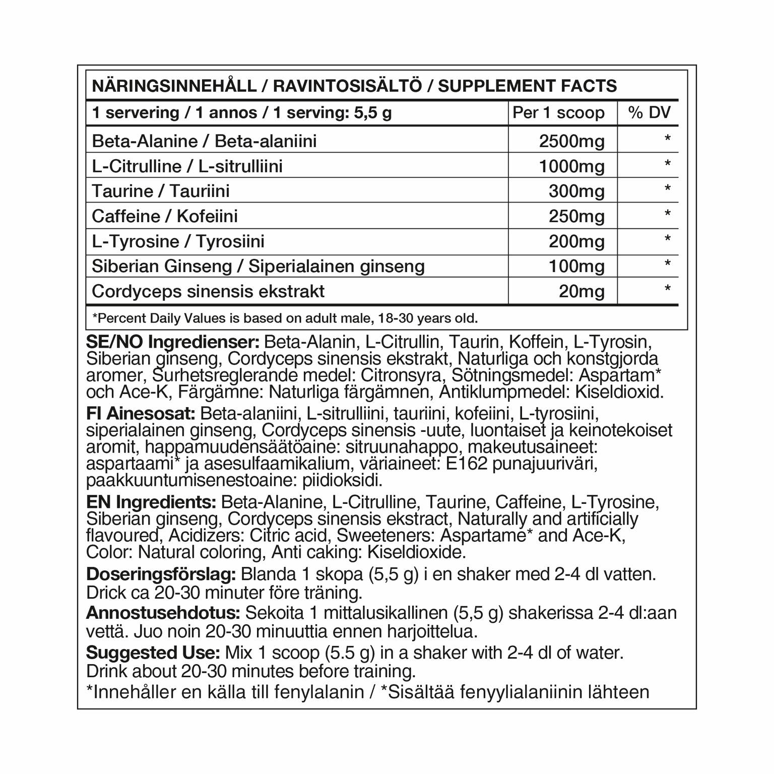 Challenger (Raspberry (220g), pre-workout-jauhe - Pre-Workout Juomat ...