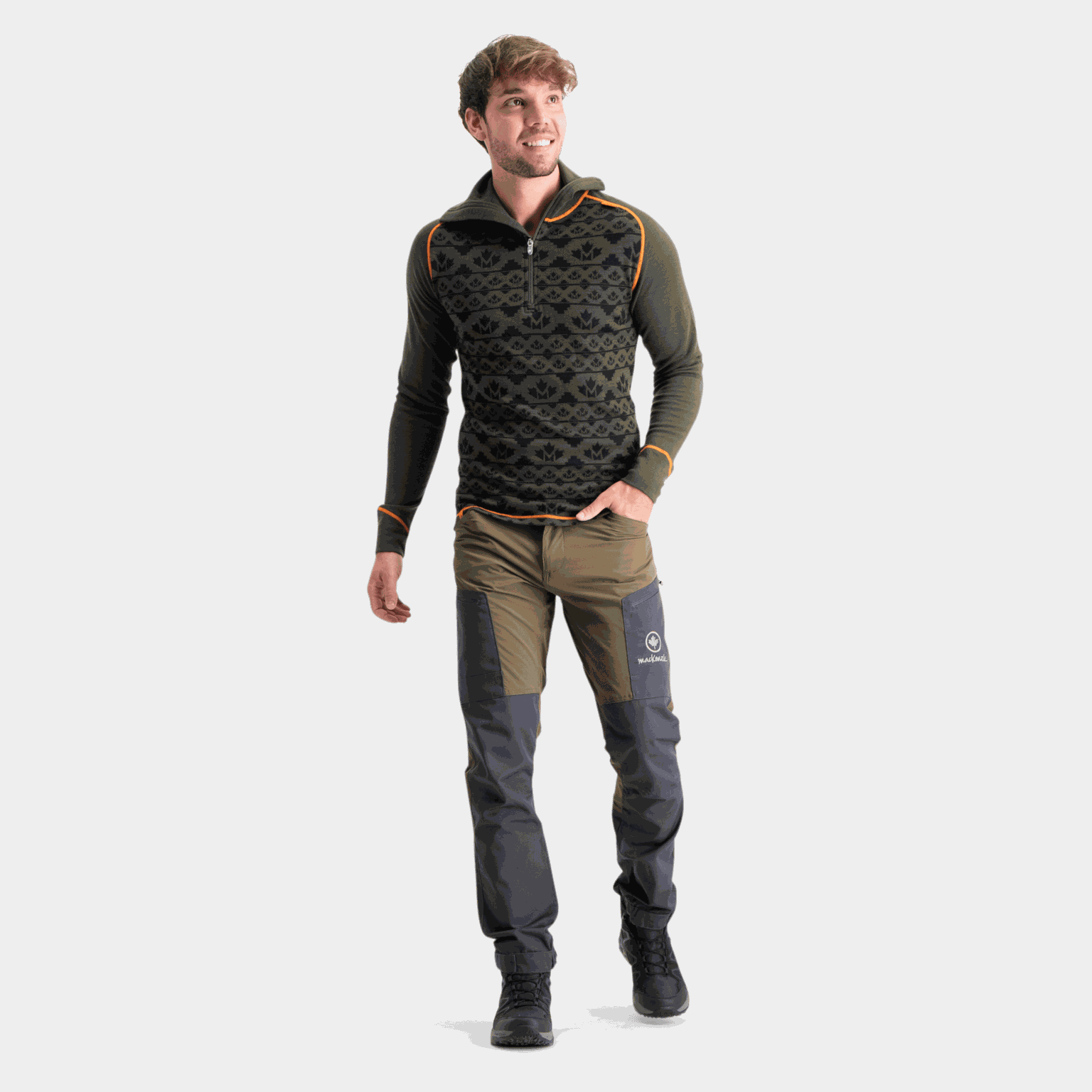Yukon 2-layer Woll Polo Zip, villainen kerrastopaita - full image 4