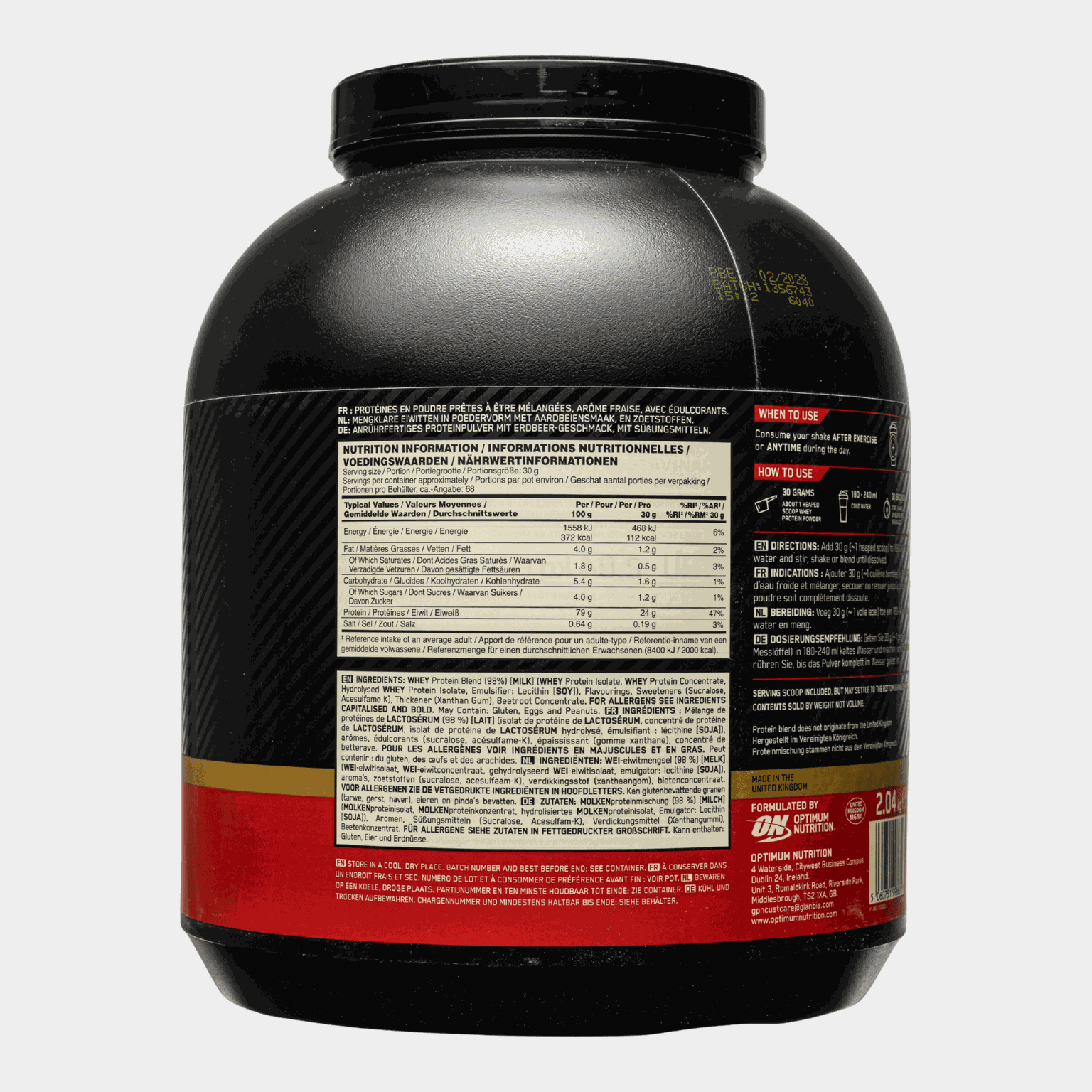 Gold Standard 100% Delicious Strawberry 2kg, proteiinijauhe - full image 2