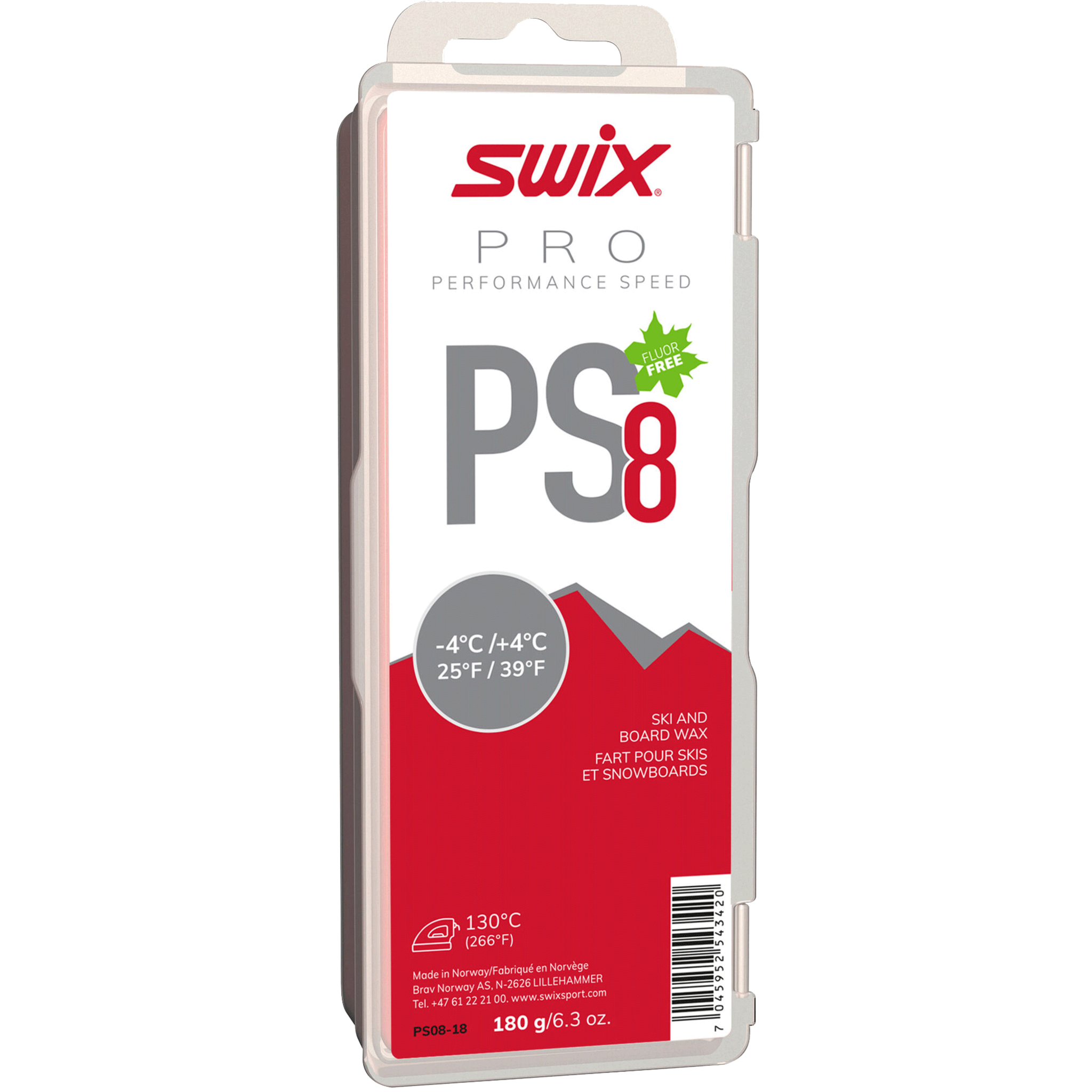 Swix Glider PS8 Красный, -4°C/+4°C, 180г 24/25, -4°C/+4°C, 180г 25/26, крем для скольжения