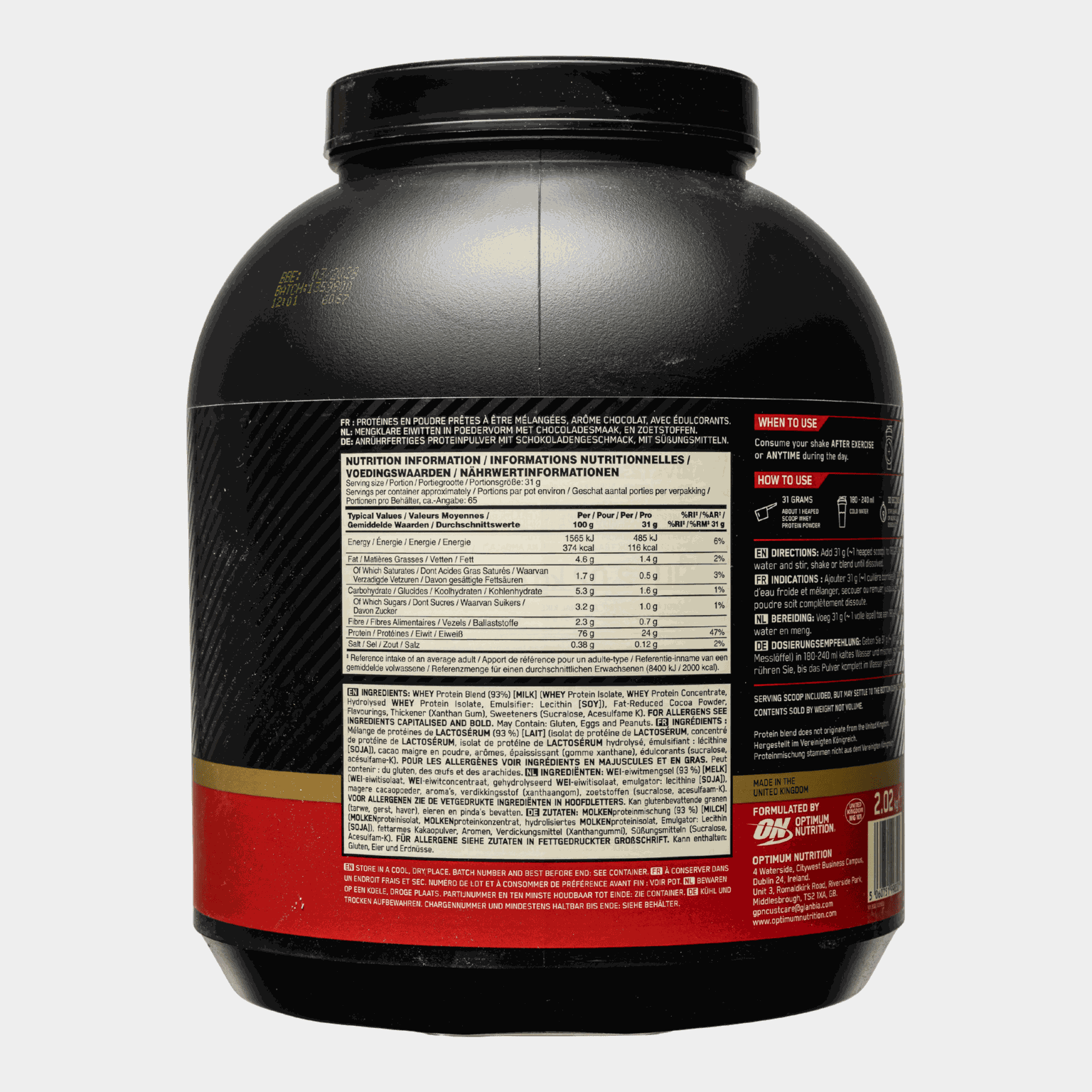 Gold Standard 100% Double Rich Chocolate 2kg, proteiinijauhe - full image 2