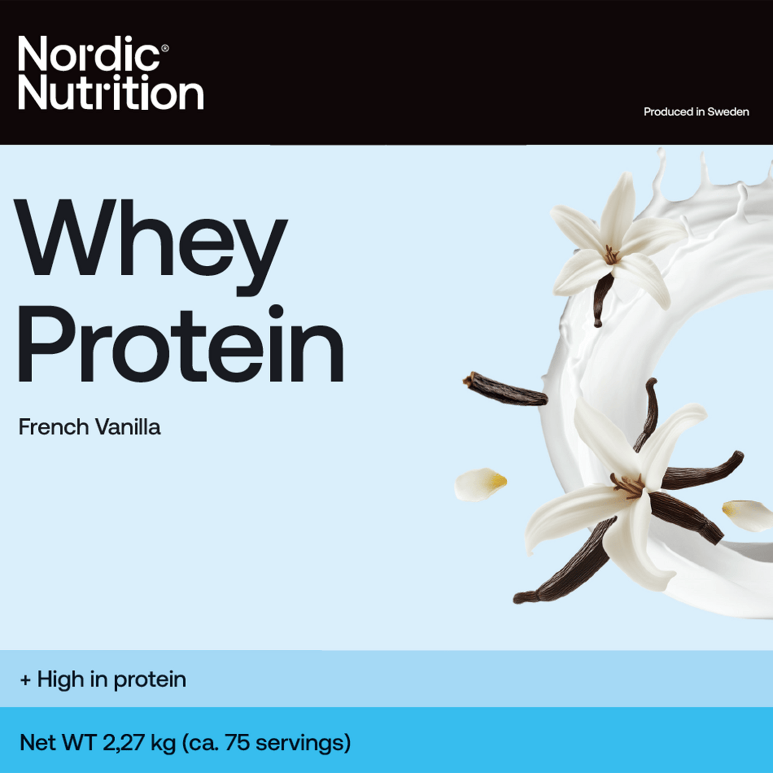 Nordic Nutrition Whey Protein - ваниль 2,270 г, протеиновый порошок