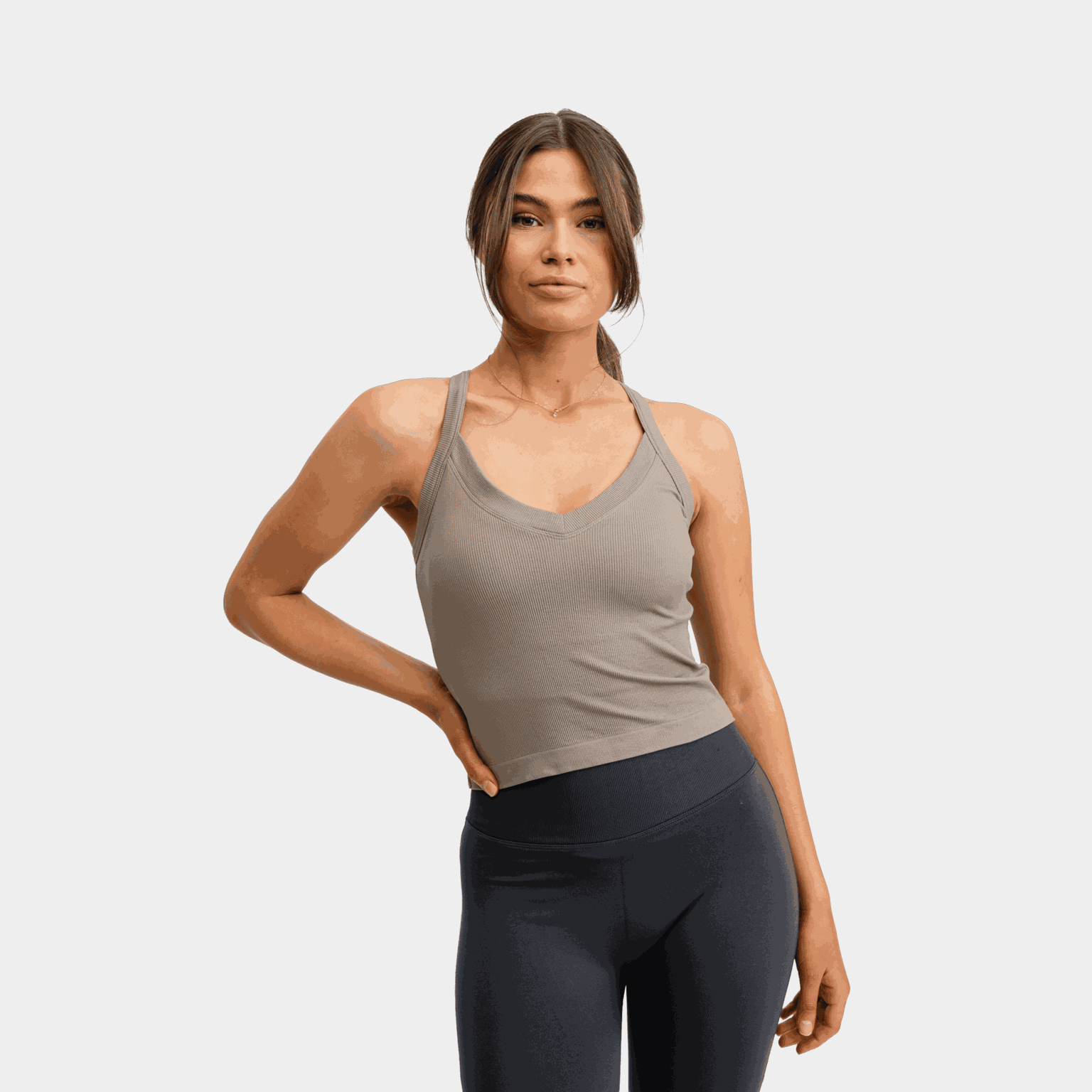Ribbed sports tank top, naisten treenitoppi - full image 1