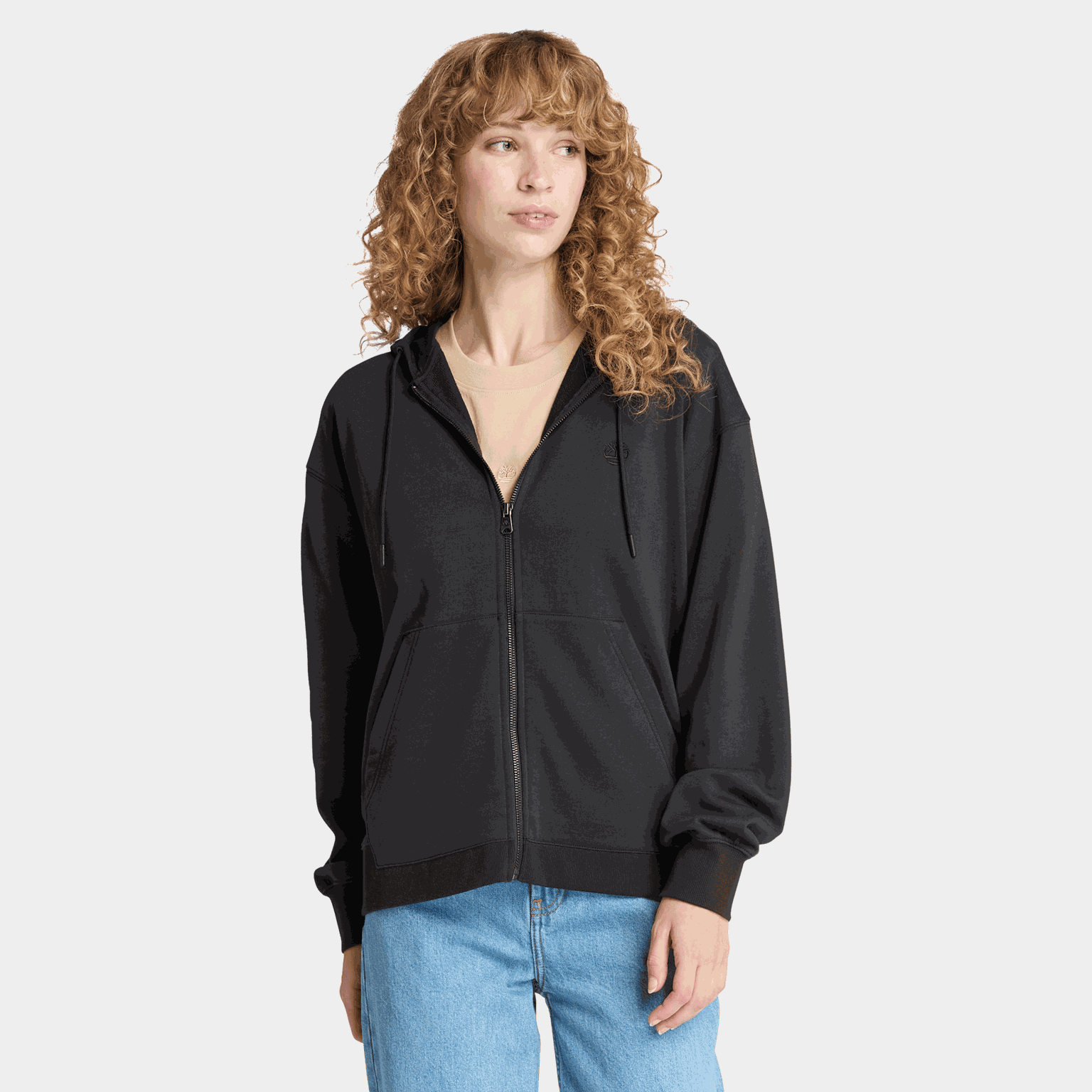Full-Zip Loop Back Hood, naisten huppari - full image 2
