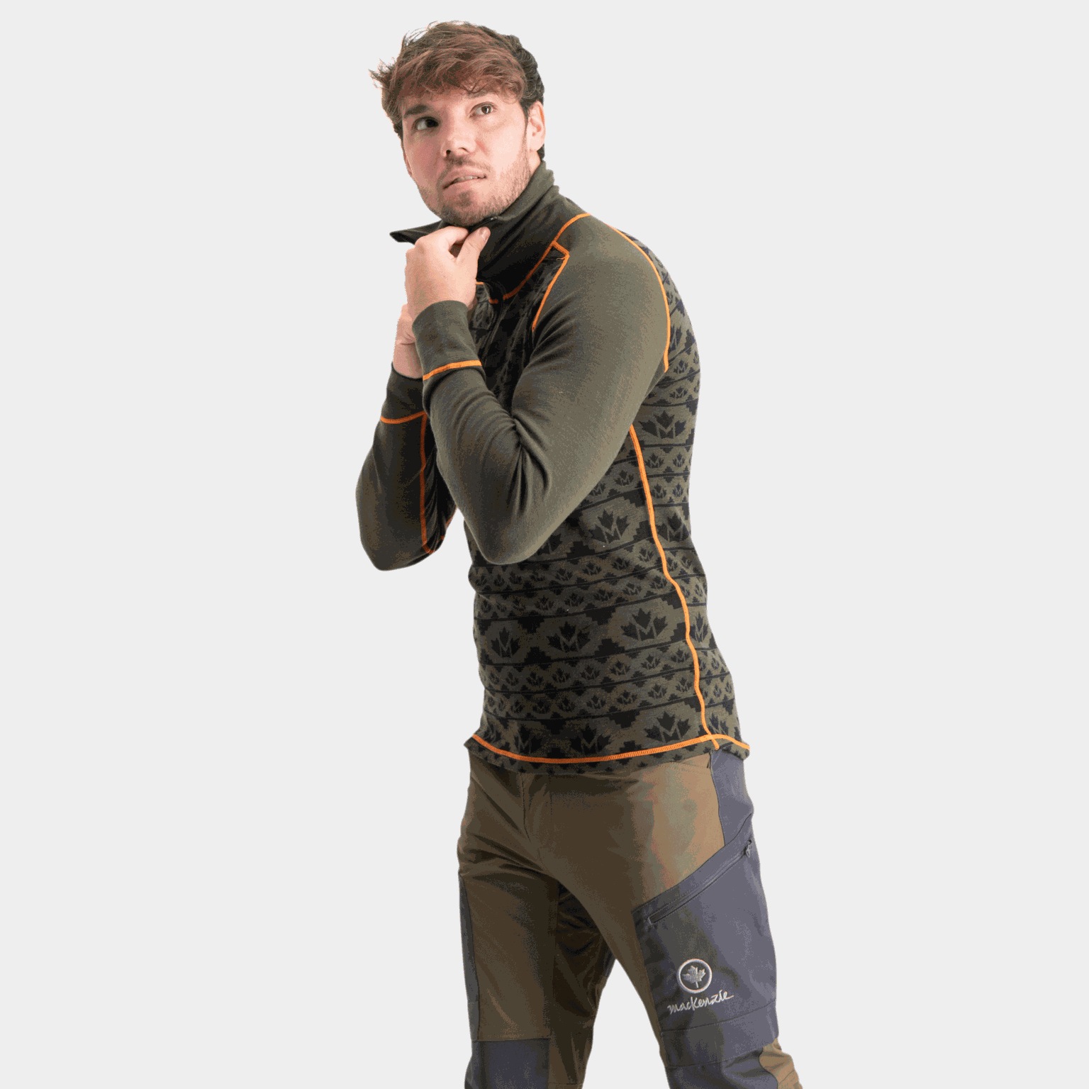 Yukon 2-layer Woll Polo Zip, villainen kerrastopaita - full image 3