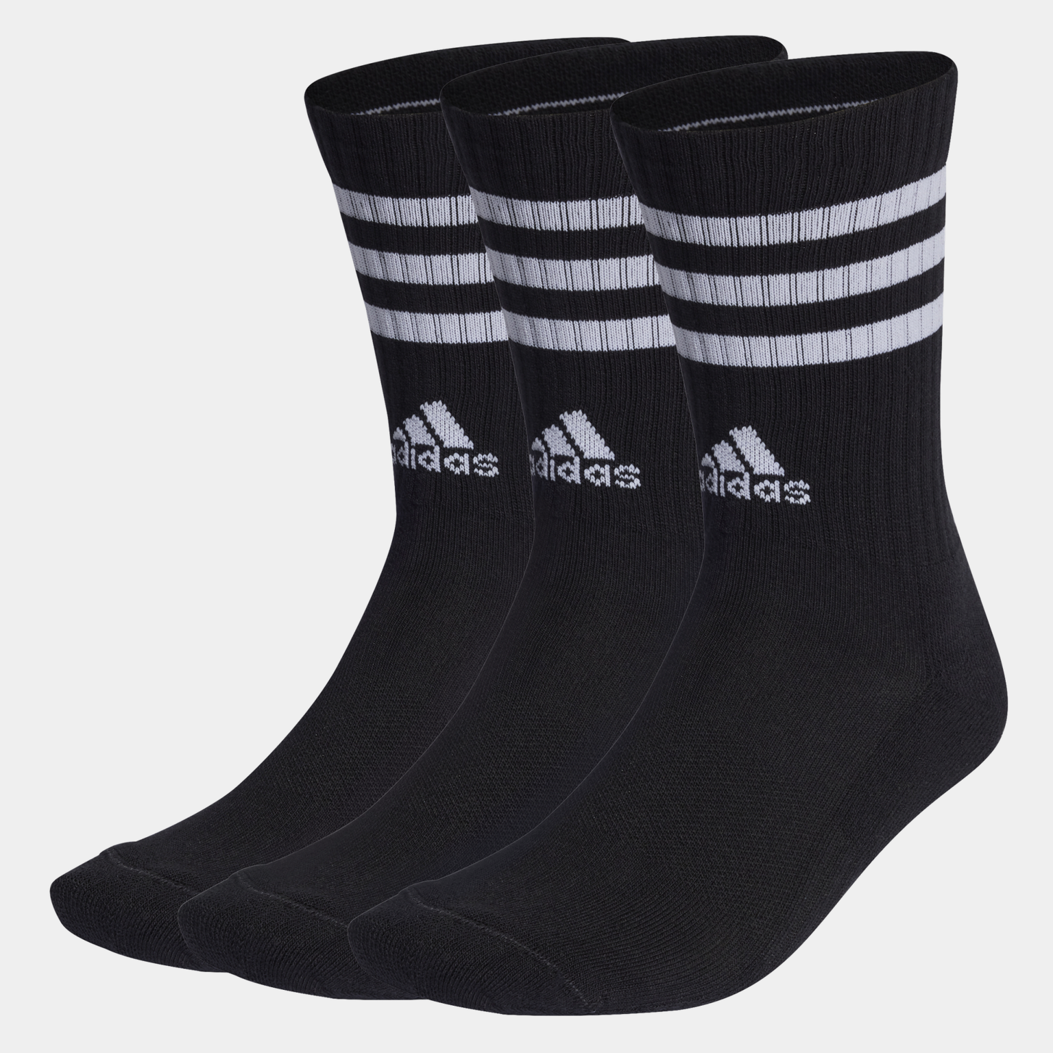 3PK 3-Stripes Cushioned Crew Socks, tennissukat - full image 1