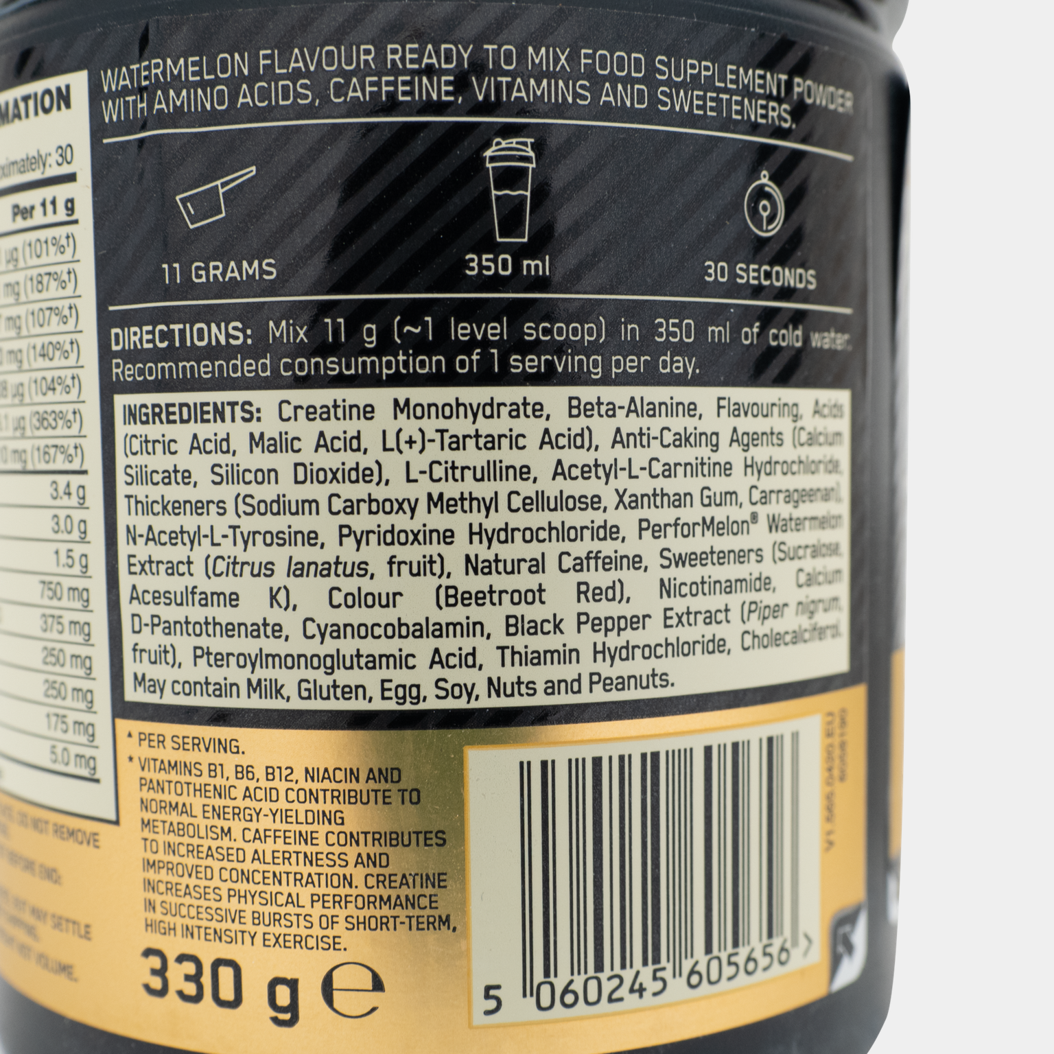 Gold Standard Pre Workout 330 g, latausjuoma - full image 3