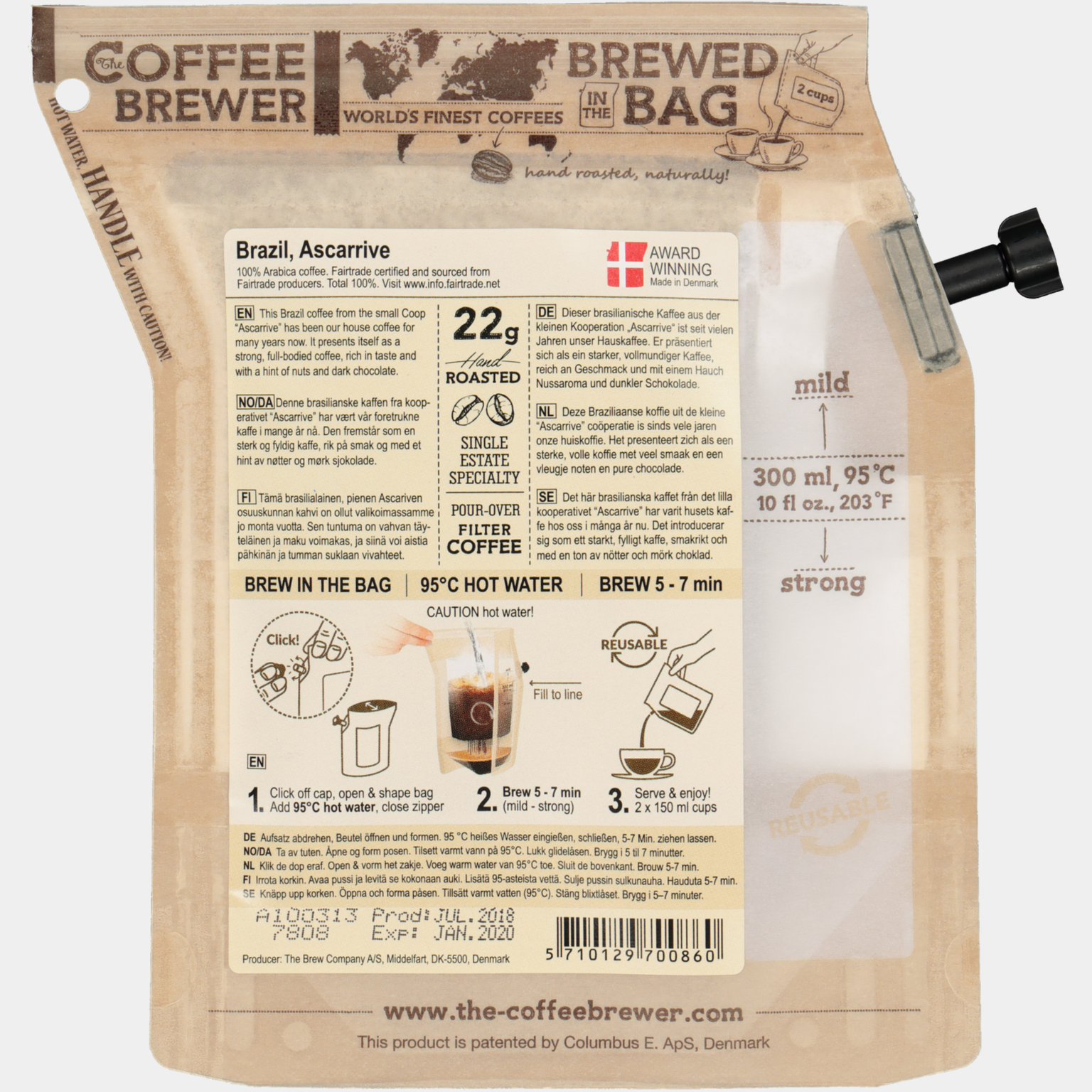 Brazil 2 Cup Coffee, Strong, Medium dark roast, kahvipussi - full image 1