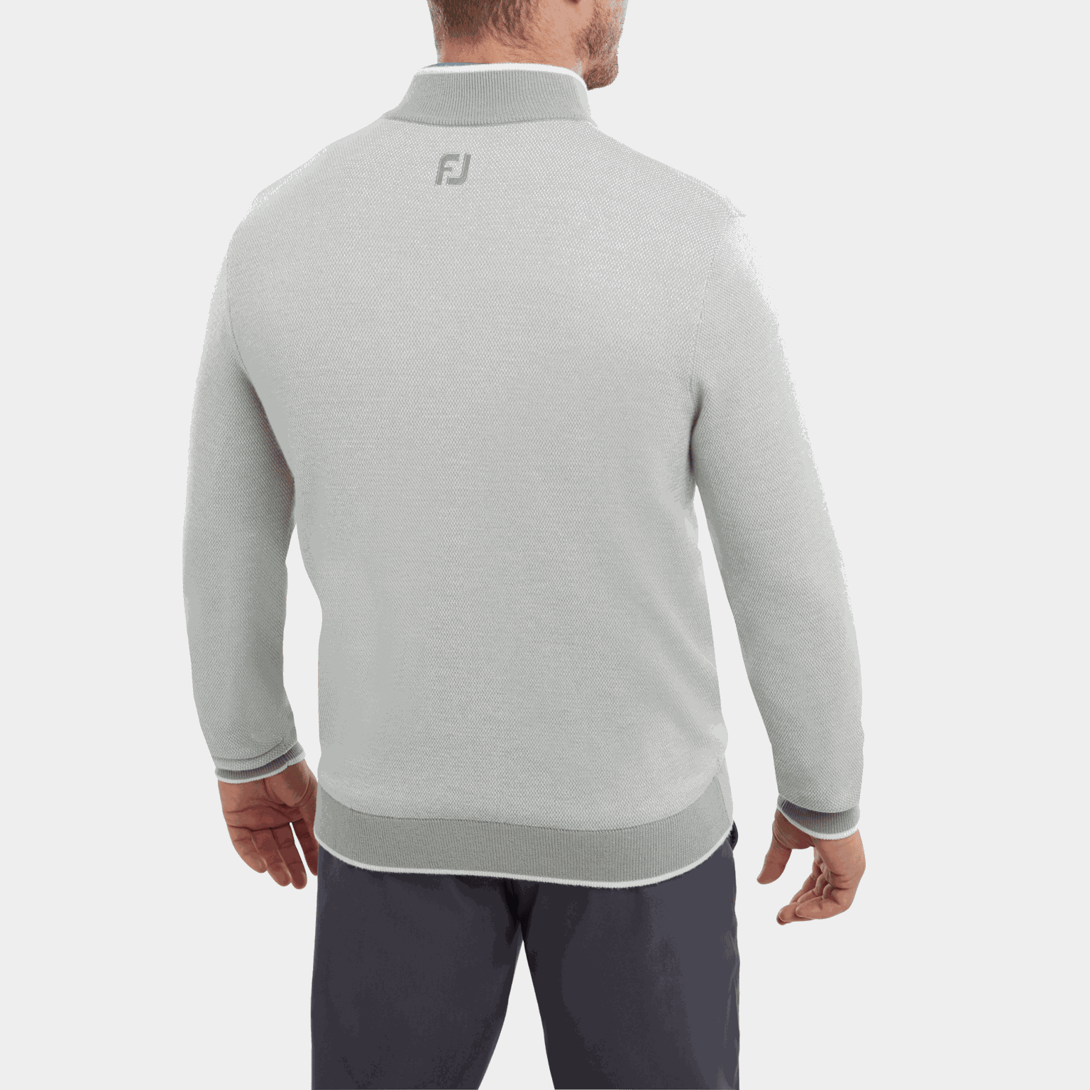 Wool Blend Full-Zip Lined Pullover99, miesten golftakki - full image 2
