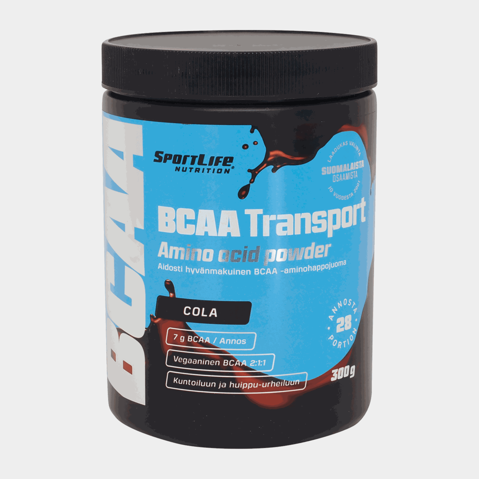 SportLife BCAA Transport 300g, cola, aminohappovalmiste - full image 1