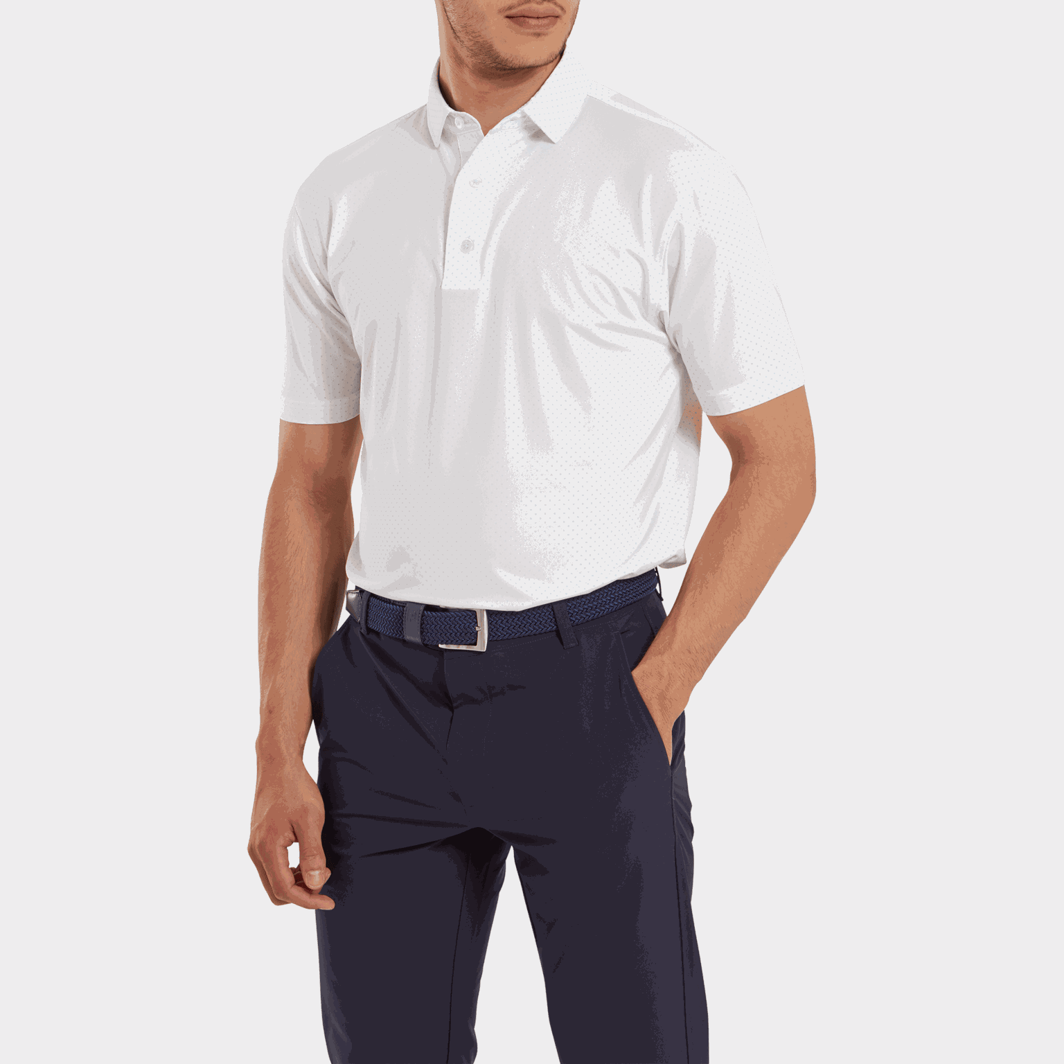 Stretch Lisle Dot Print99, miesten pikeepaita - full image 1