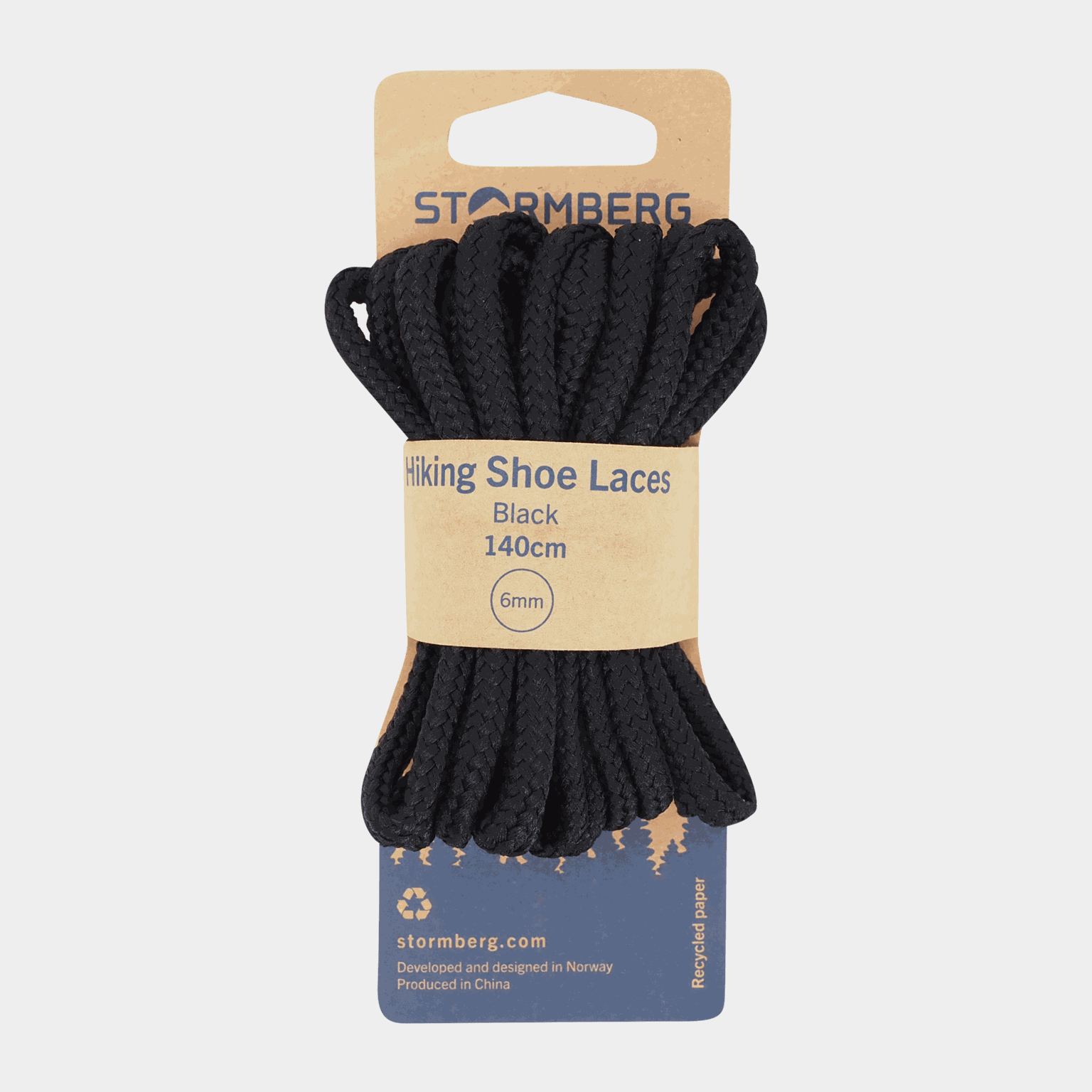 Hiking Shoe Laces Black 140cm, kengännauhat - full image 1