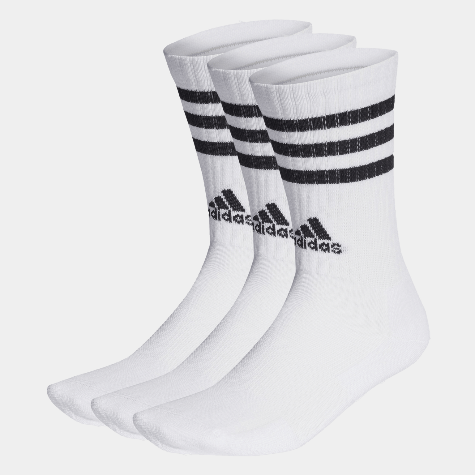 3PK 3-Stripes Cushioned Crew Socks, tennissukat - full image 1
