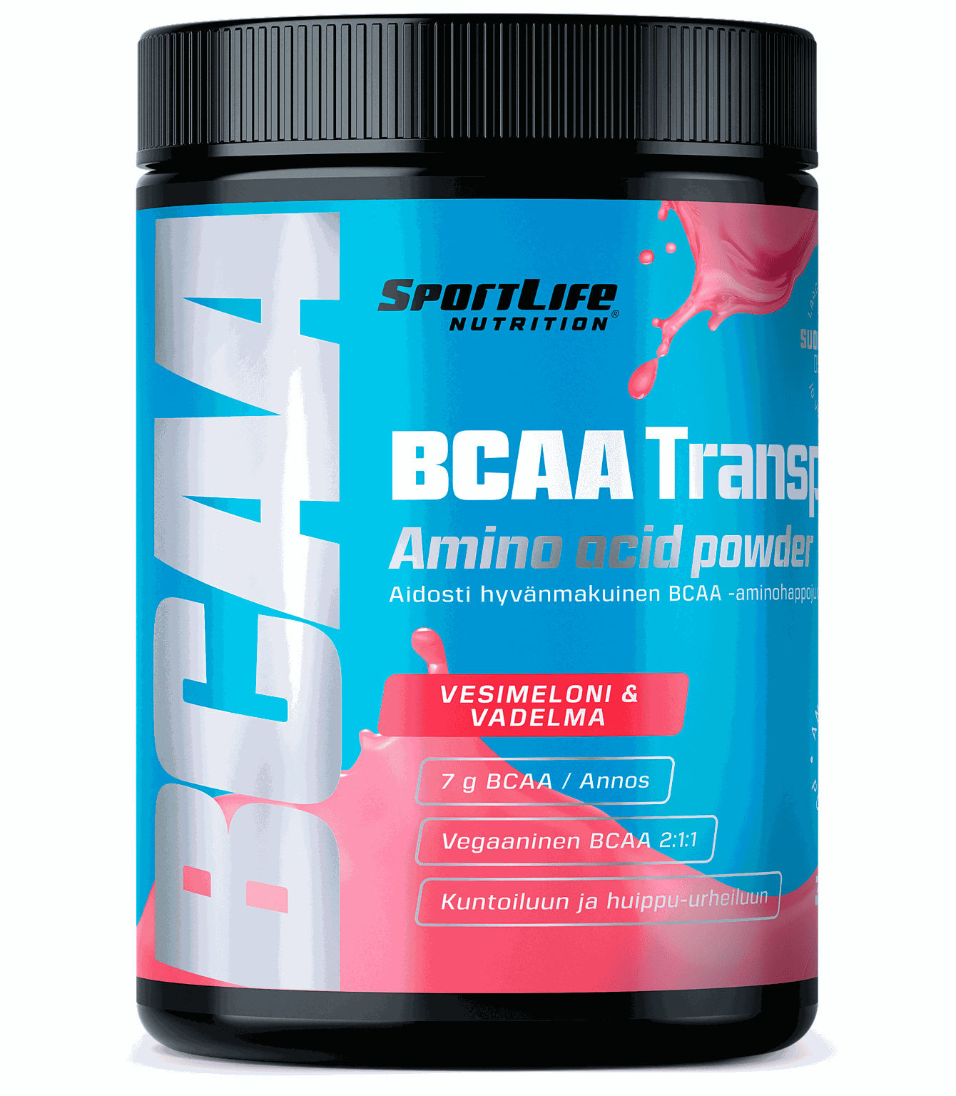 SportLife BCAA Transport 300g, vesimeloni-vadelma, aminohappovalmiste - full image 1
