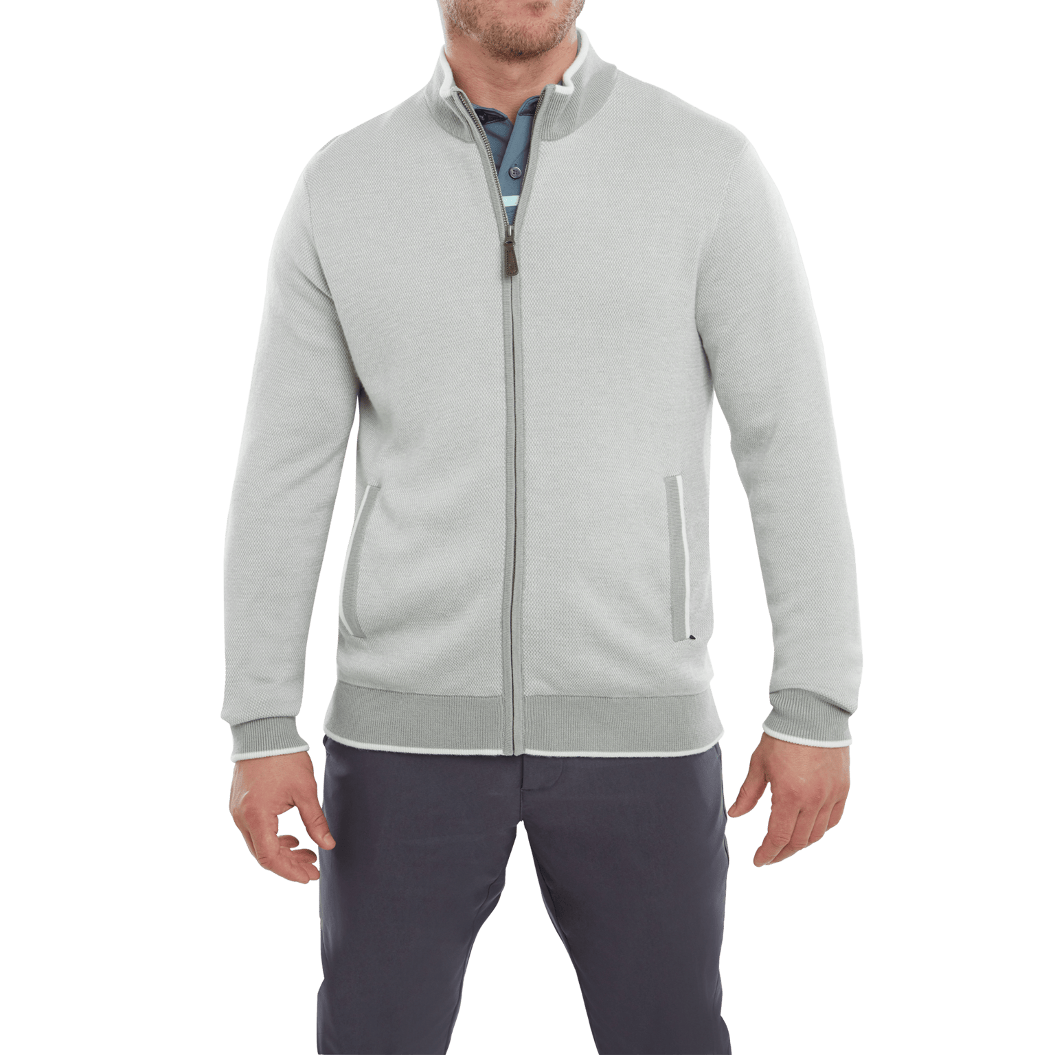 Пуловер Footjoy из смесовой шерсти на молнии на подкладке во всю длину99 Мужская куртка для гольфа