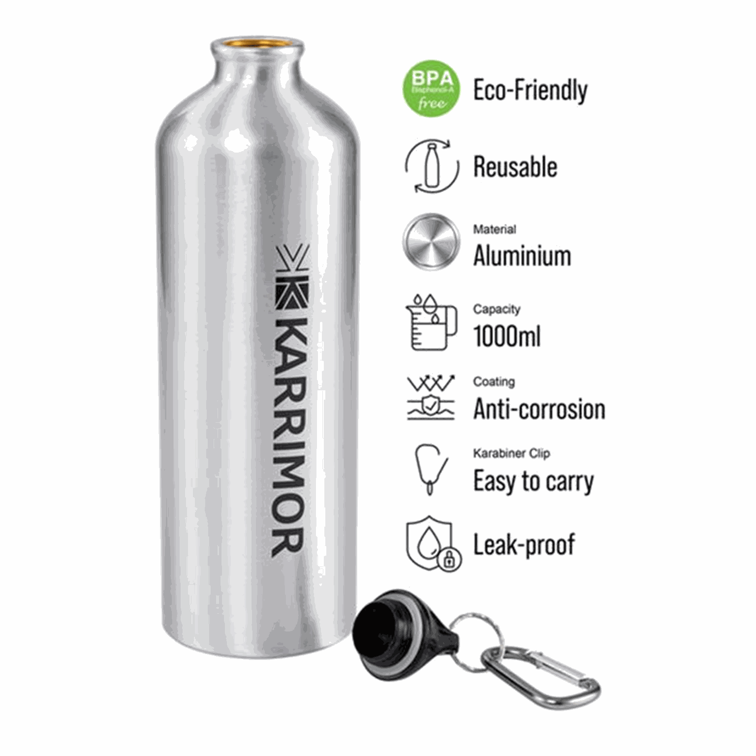 1Ltr Alu Bottle, juomapullo - full image 2