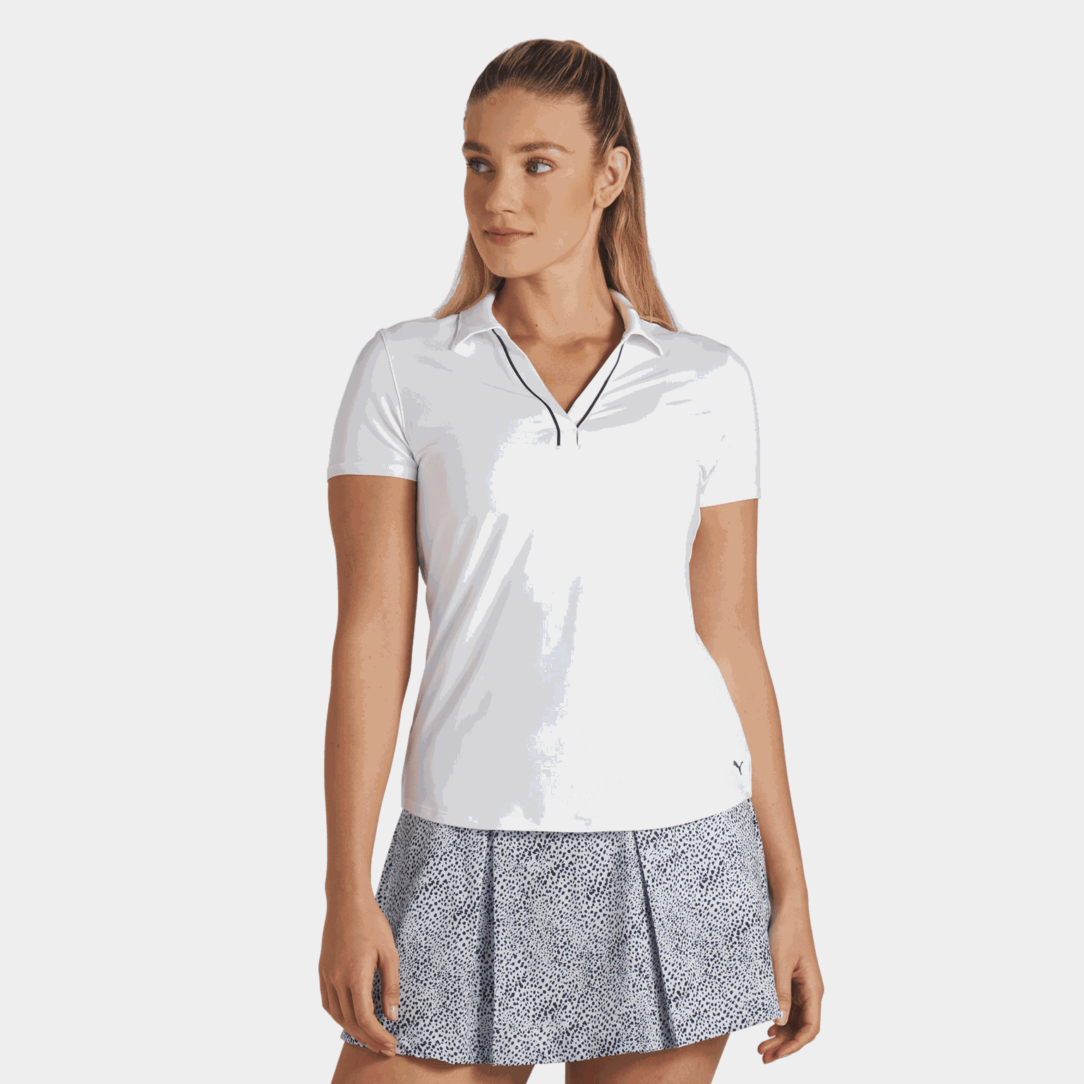 Cloudspun Piped Short-Sleeve Polo, naisten pikeepaita, golfiin - full image 1