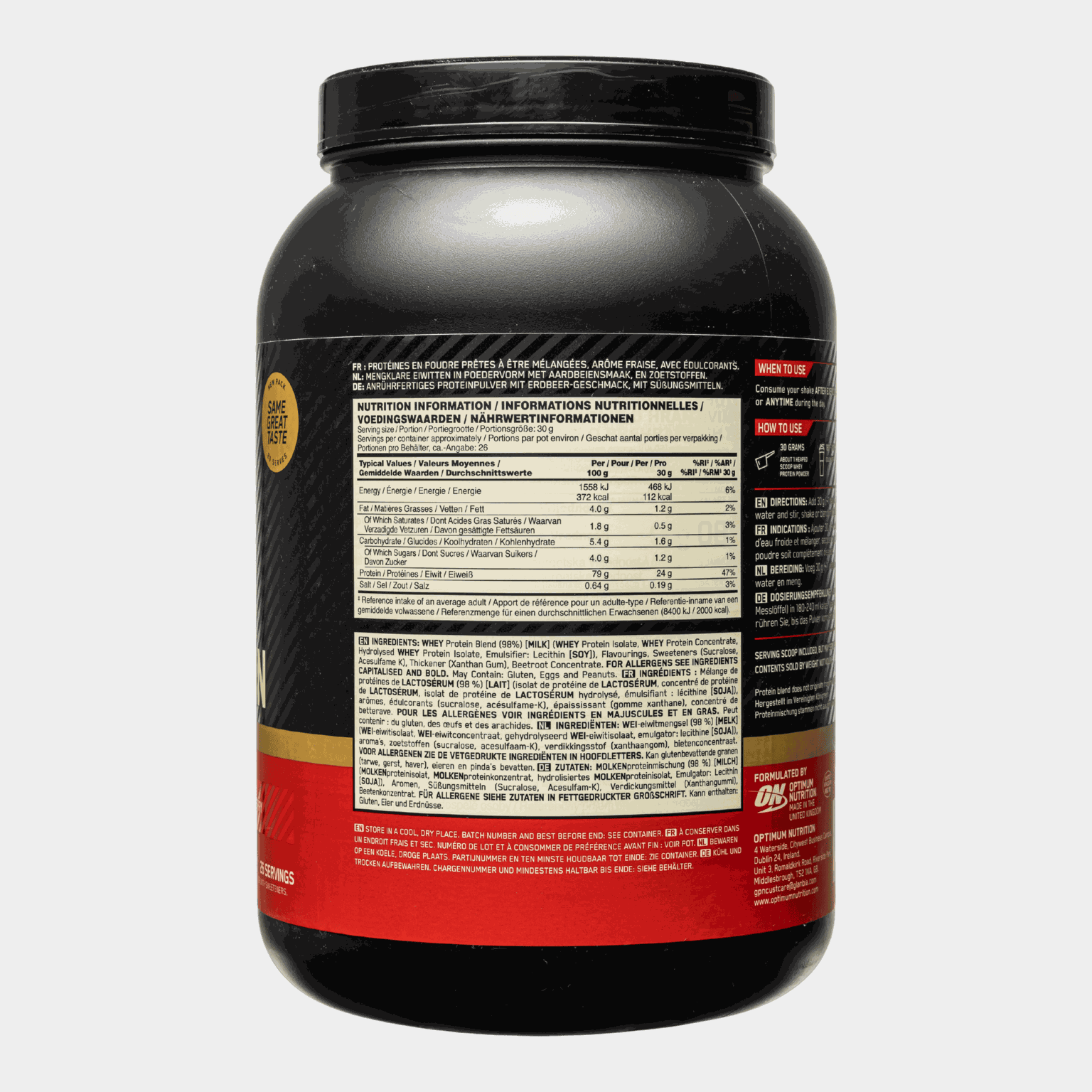 Gold Standard 100% Delicious Strawberry 780g, proteiinijauhe - full image 2