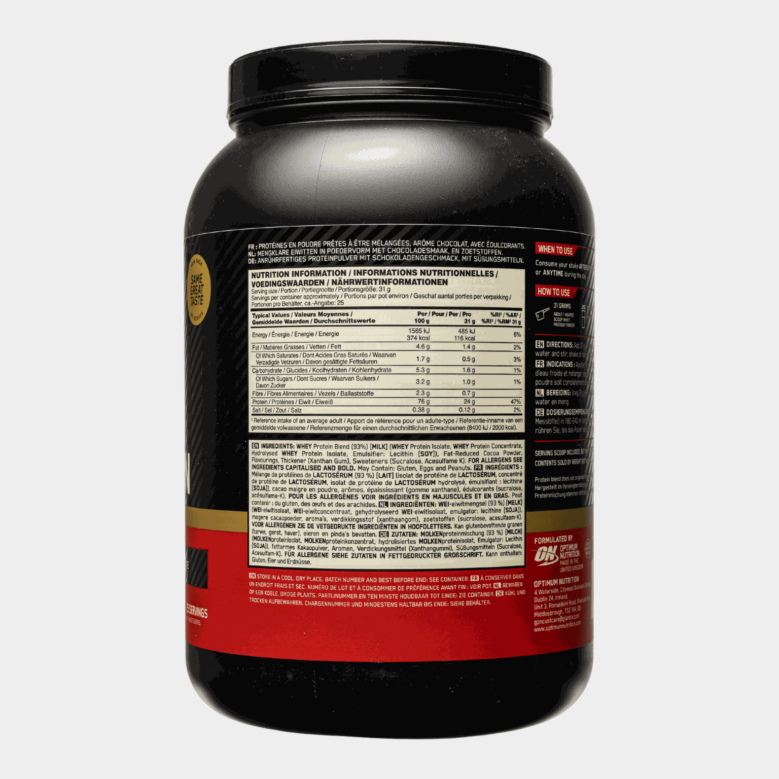 Gold Standard 100% Double Rich Chocolate 775g, proteiinijauhe - full image 2