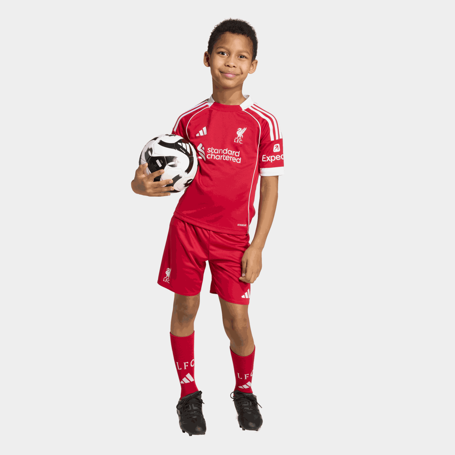 Liverpool Home Mini 2025/26, lasten jalkapalloasu 25/26 - full image 2
