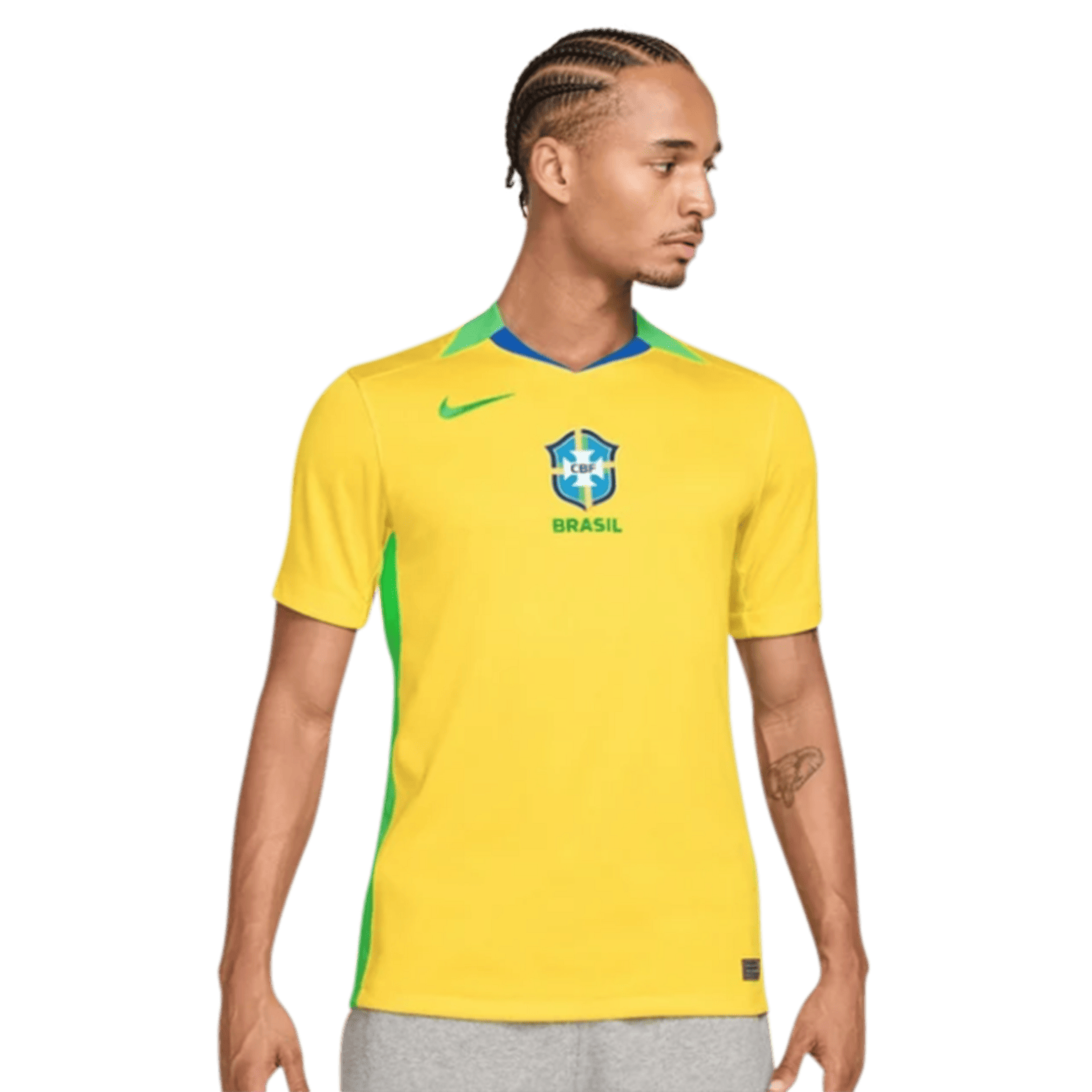 Мужская футбольная форма Nike Brazil Dri-FIT Stadium с коротким рукавом, домашняя, мужская футбольная форма
