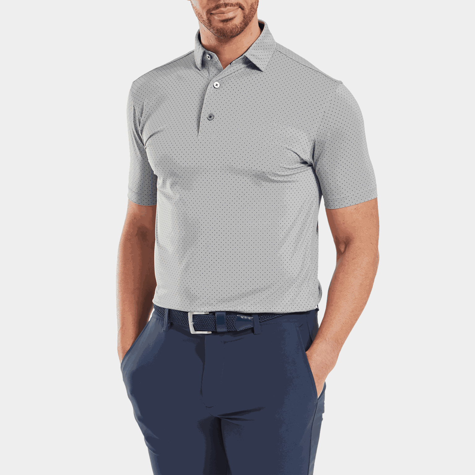 Stretch Lisle Dot Print99, miesten pikeepaita - full image 1