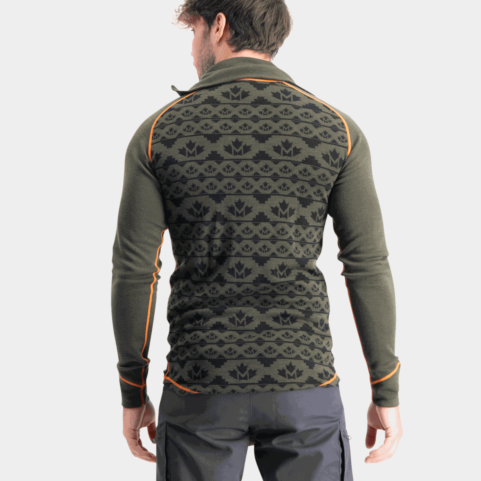 Yukon 2-layer Woll Polo Zip, villainen kerrastopaita - full image 2
