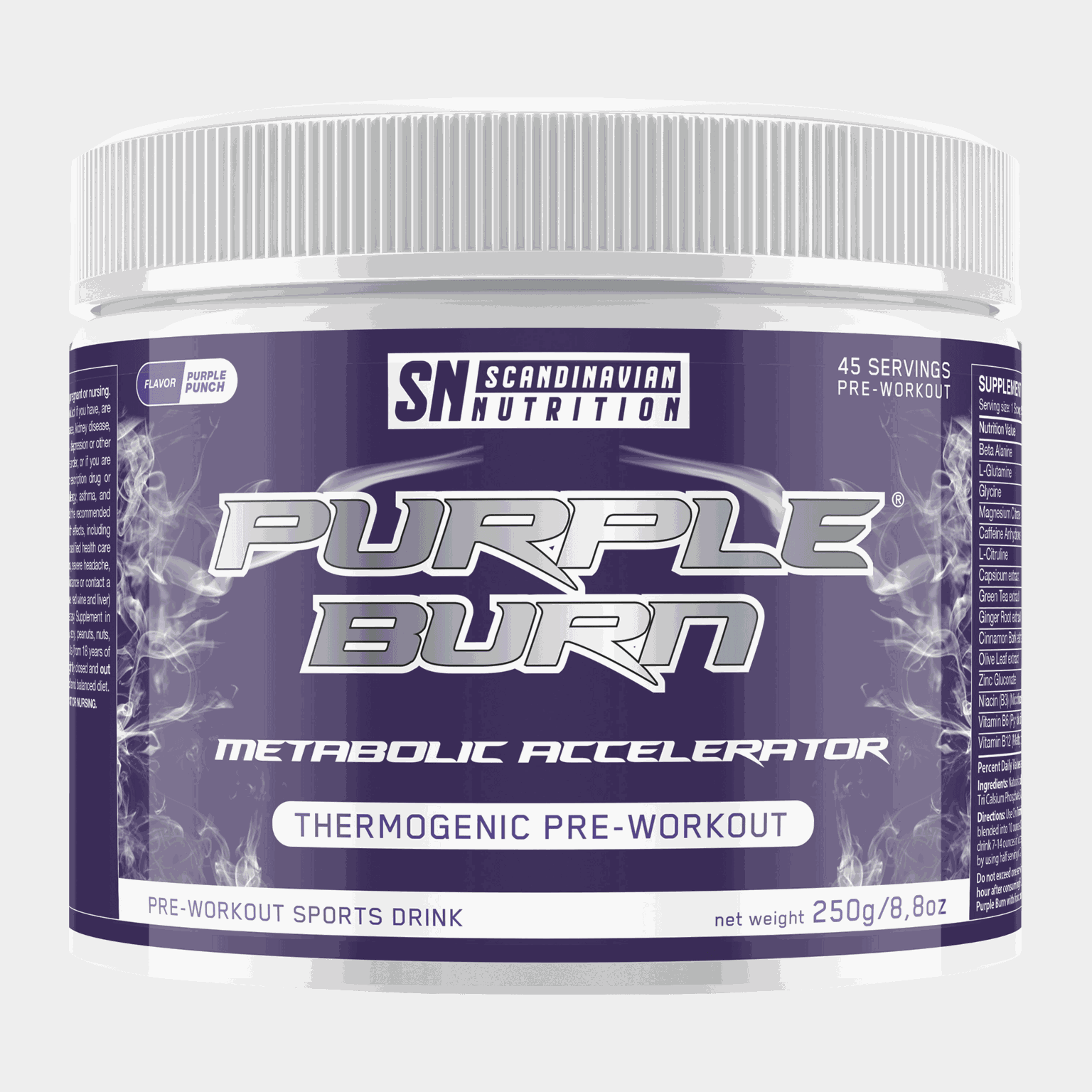 Purple Burn Pwo (Purple Punch (250g), pre-workout-jauhe - full image 1