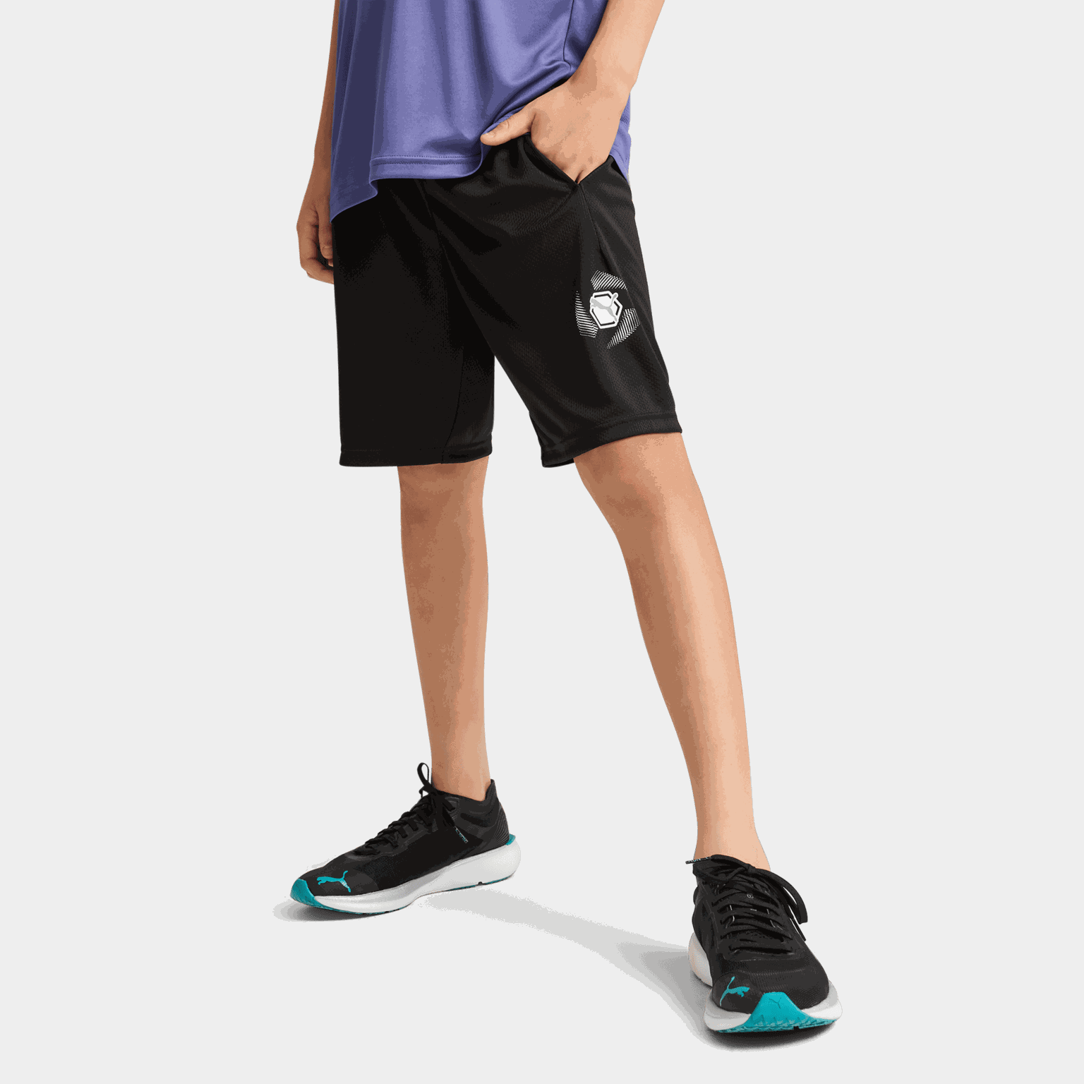 Active Sports Graphic Poly Shorts, nuorten shortsit - full image 1