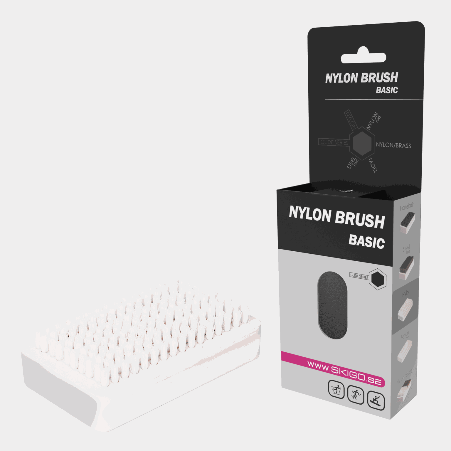 Ski Go Wax Brush Nylon Rectangular 25/26, käsiharja - full image 2