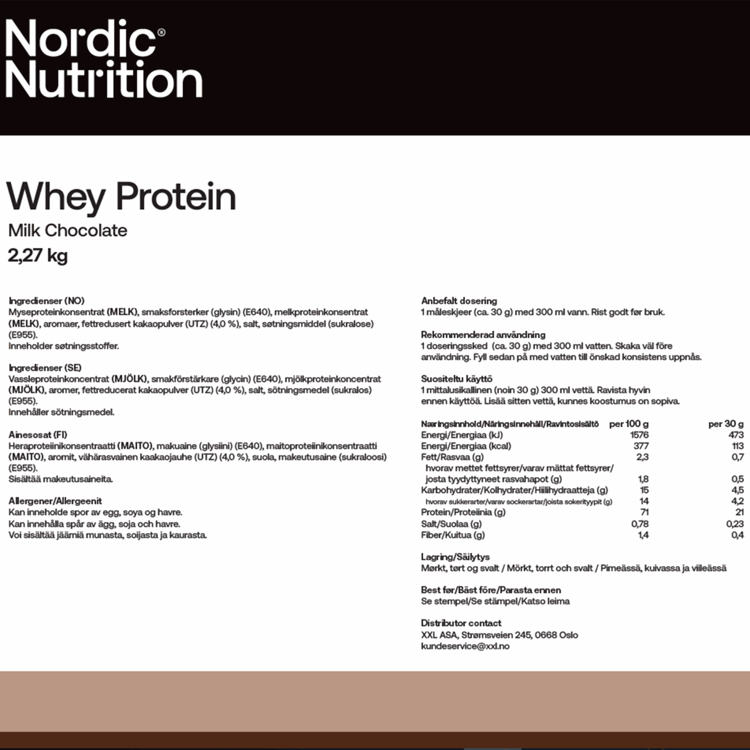 Whey Protein - Chocolate 2270 g, proteiinijauhe - full image 2