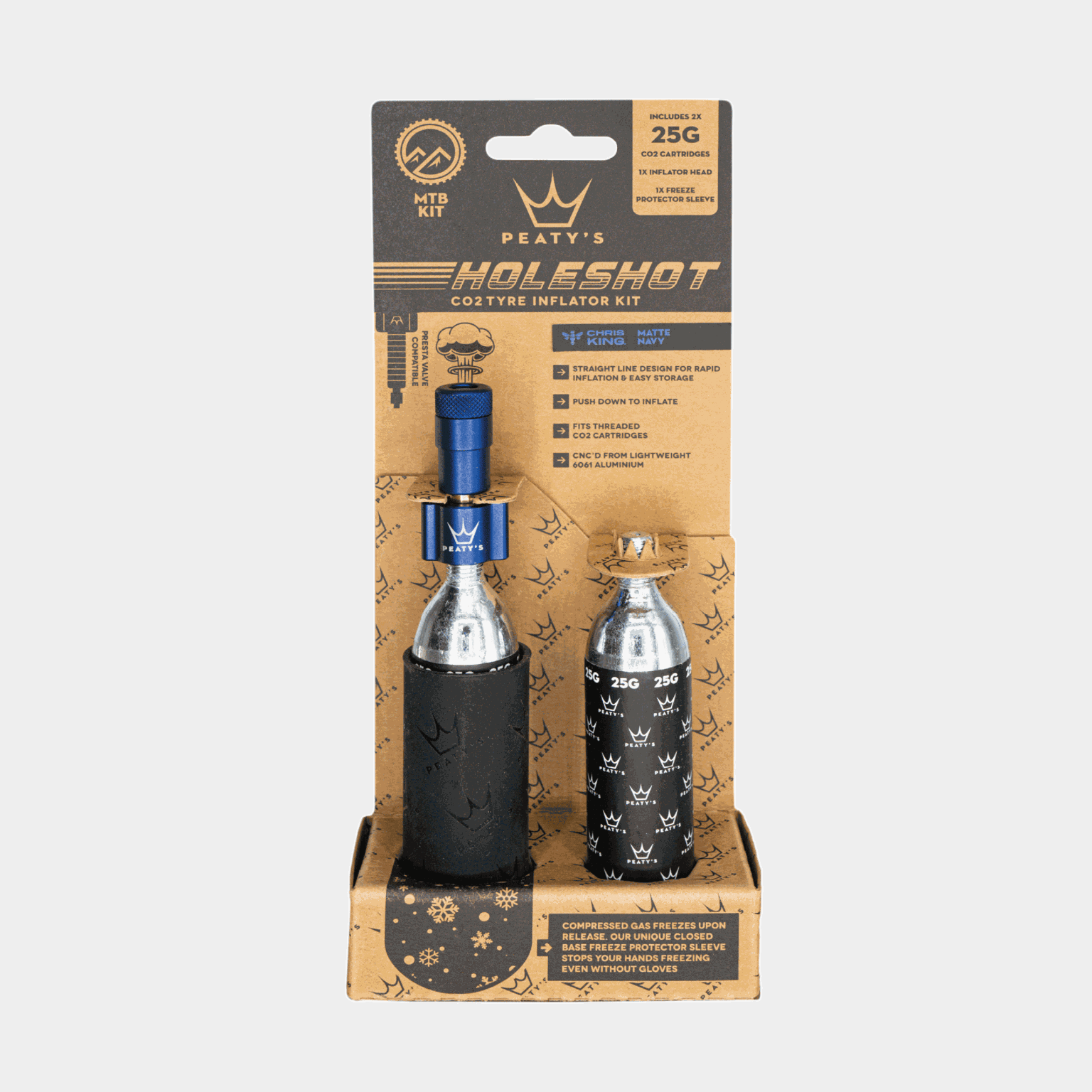 Holeshot CO2 Tyre Inflator 25g, CO2-pumppu, CO2-patruunat - full image 2