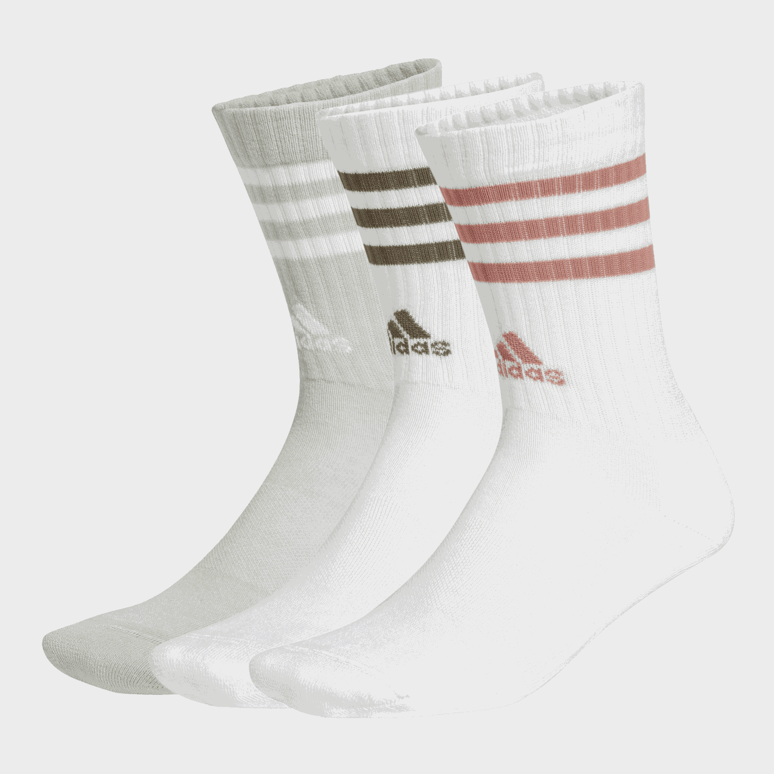 3-Stripes Cushioned Crew Socks 3 Pairs, sukat - full image 1