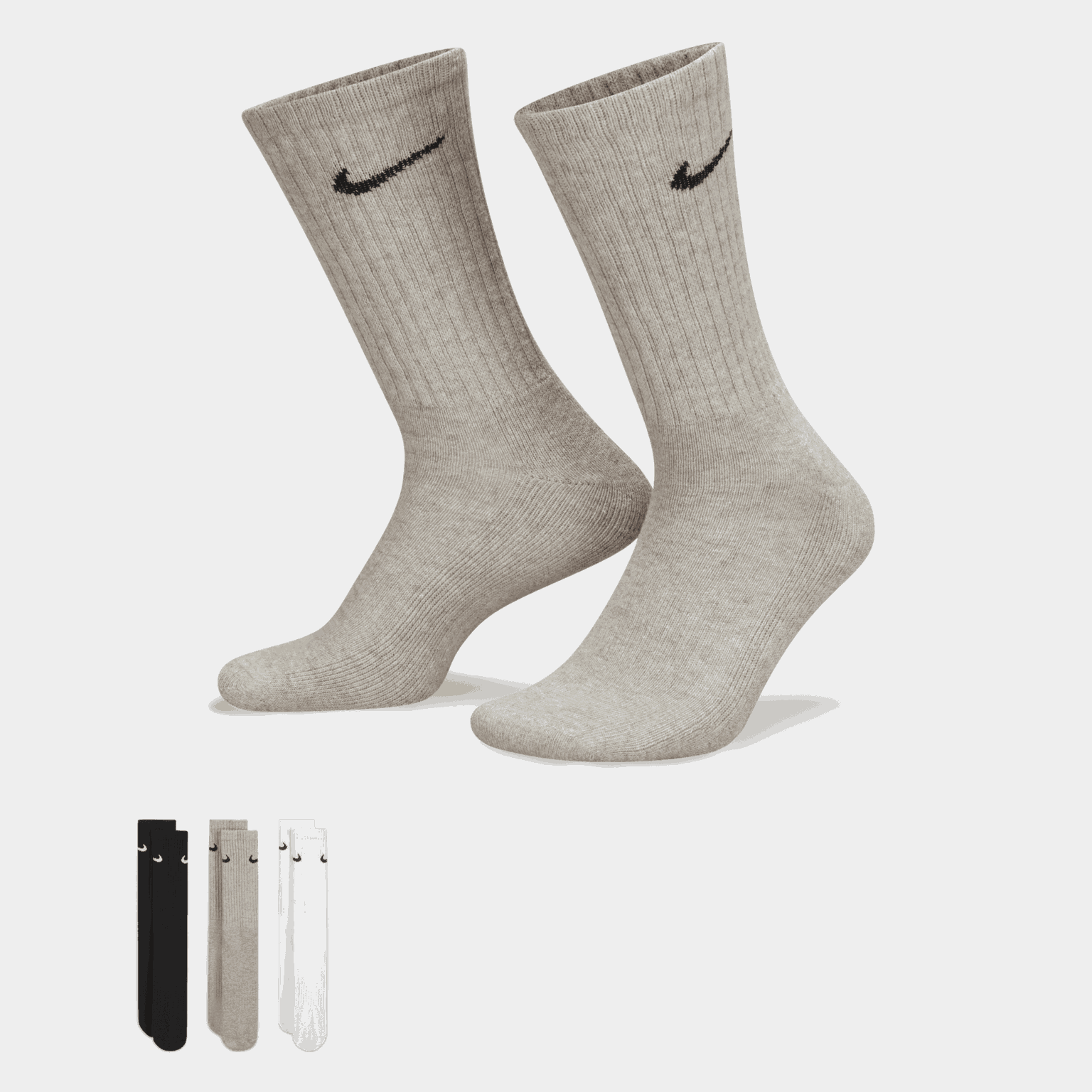 3PK Cushioned, pitkät treenisukat - full image 1