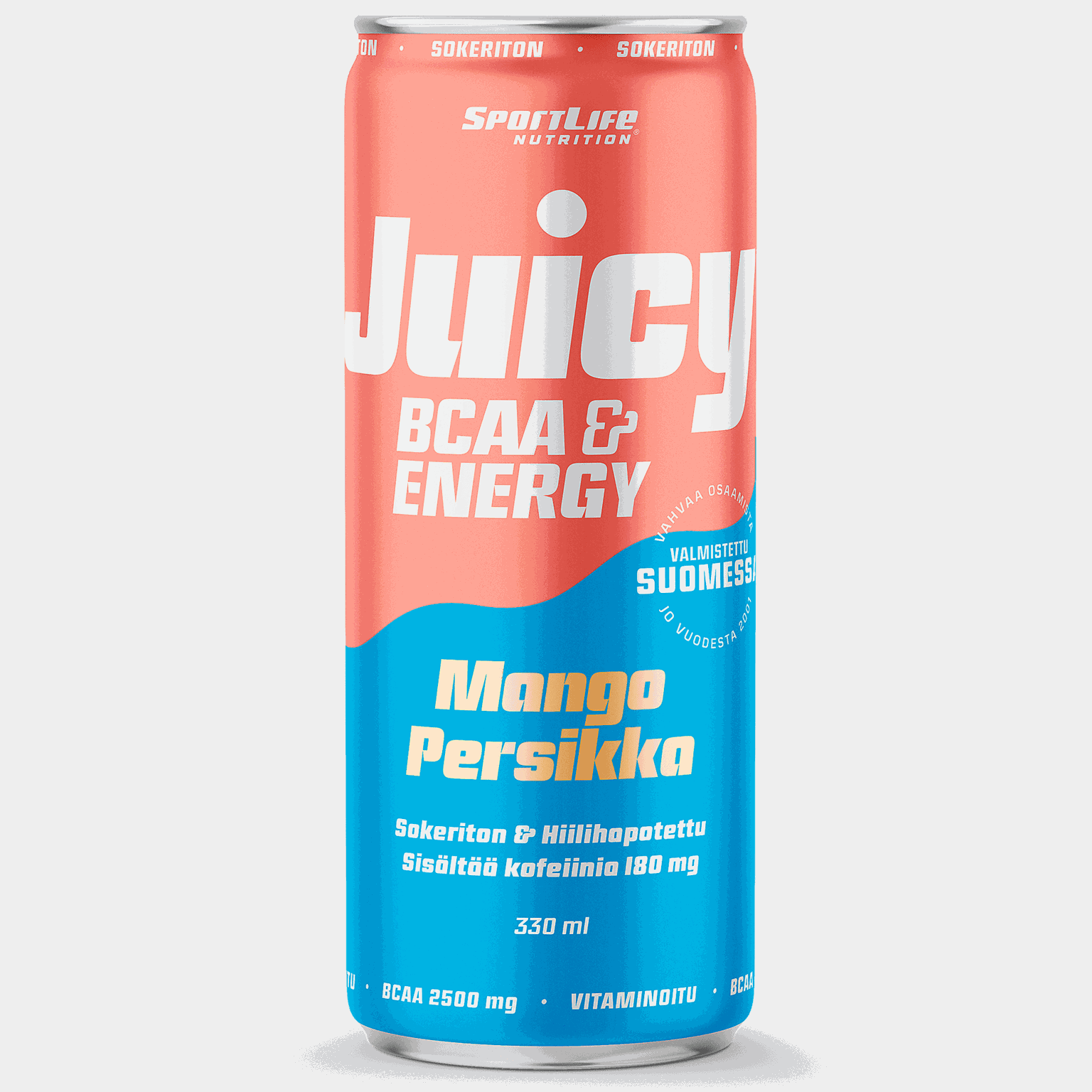 Juicy BCAA 330ml, Mango-Persikka, energiajuoma - full image 1