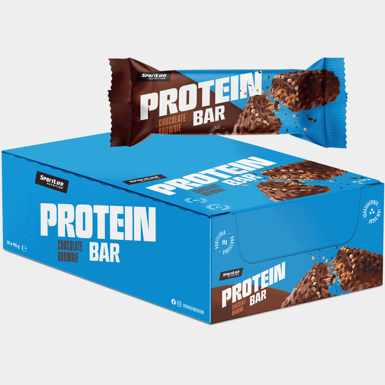 Protein Bar 45G, Chocolate Brownie x 12, proteiinipatukka - full image 1