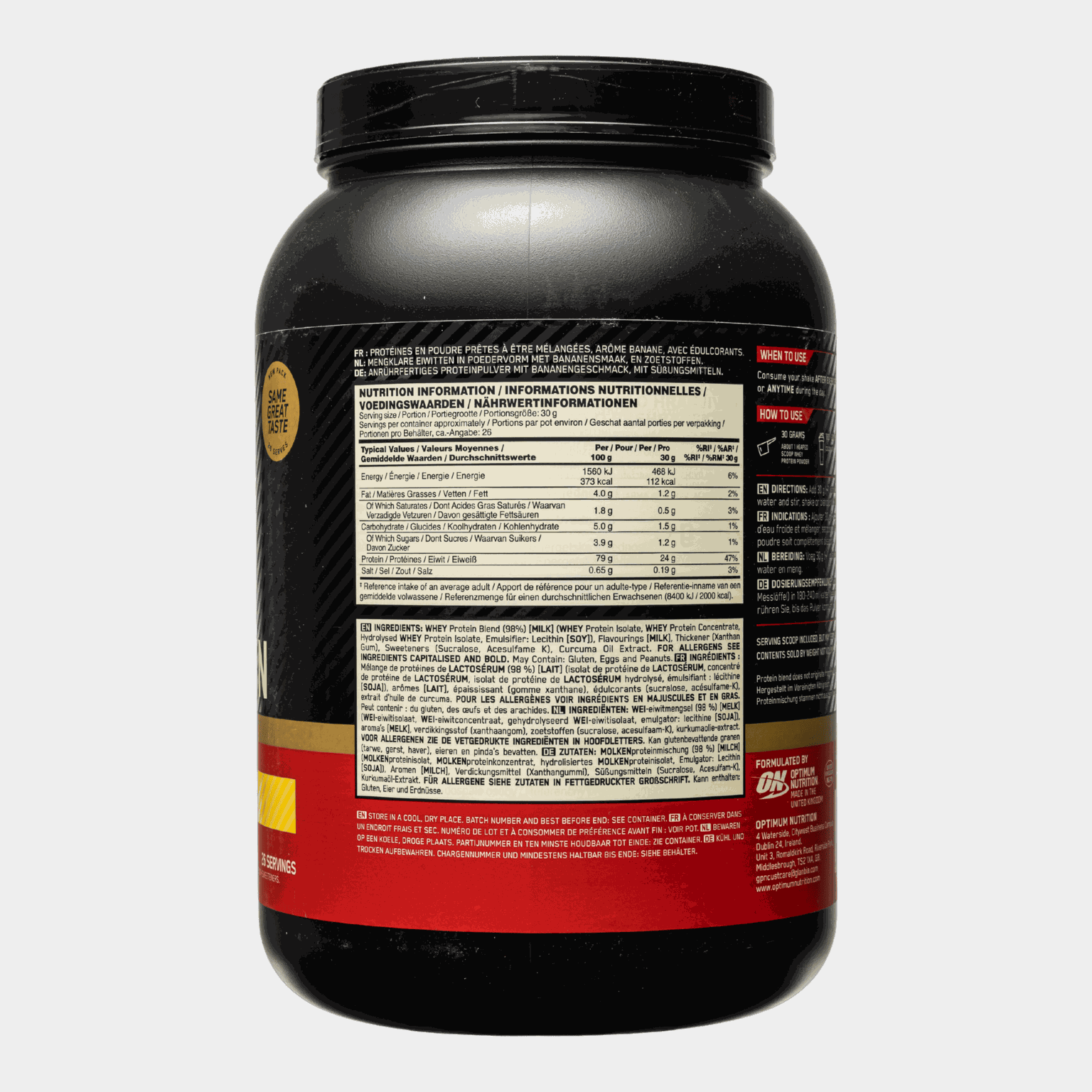 Gold Standard 100% Banana 780g, proteiinijauhe - full image 2
