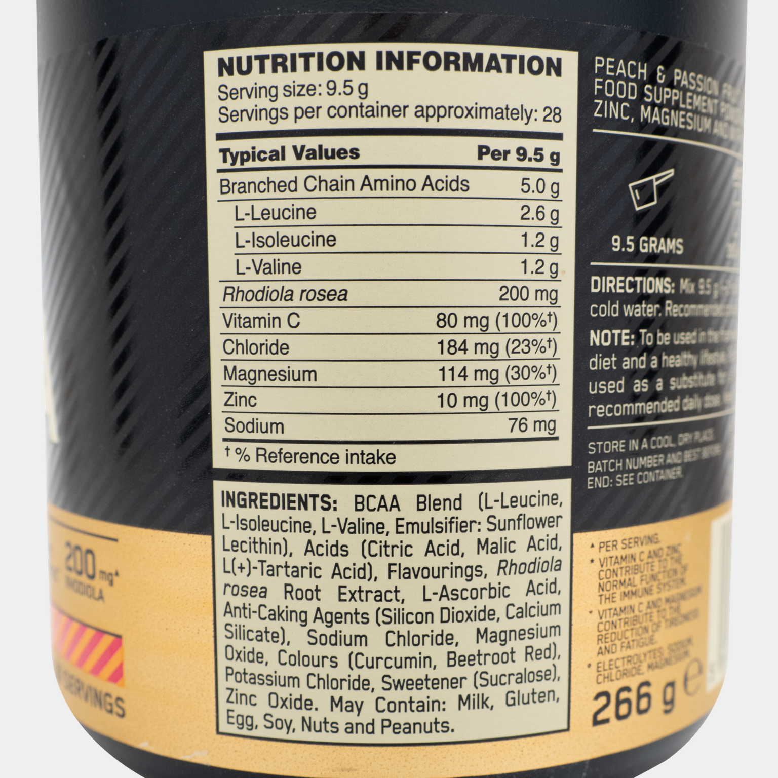 Gold Standard BCAA Train & Sustain 266g, Ravintolisä - full image 4