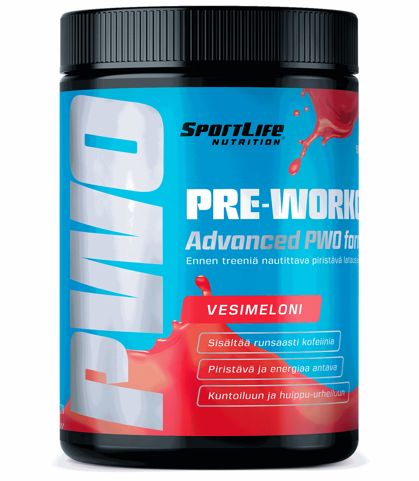 Sportlife Pre-Workout 250g vesimeloni, tehonlisäysjuomajauhe - full image 2