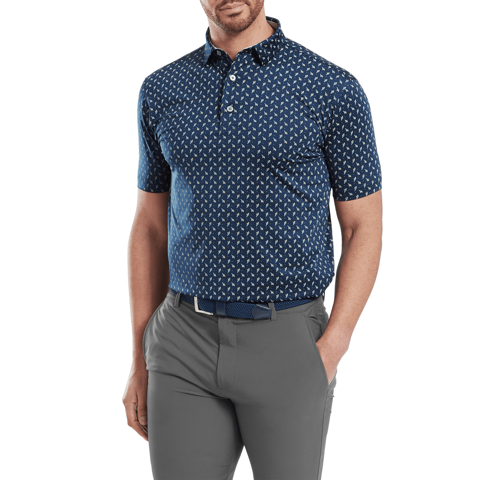 Footjoy Flower Bud Foulard Lisle99 Мужская рубашка-поло