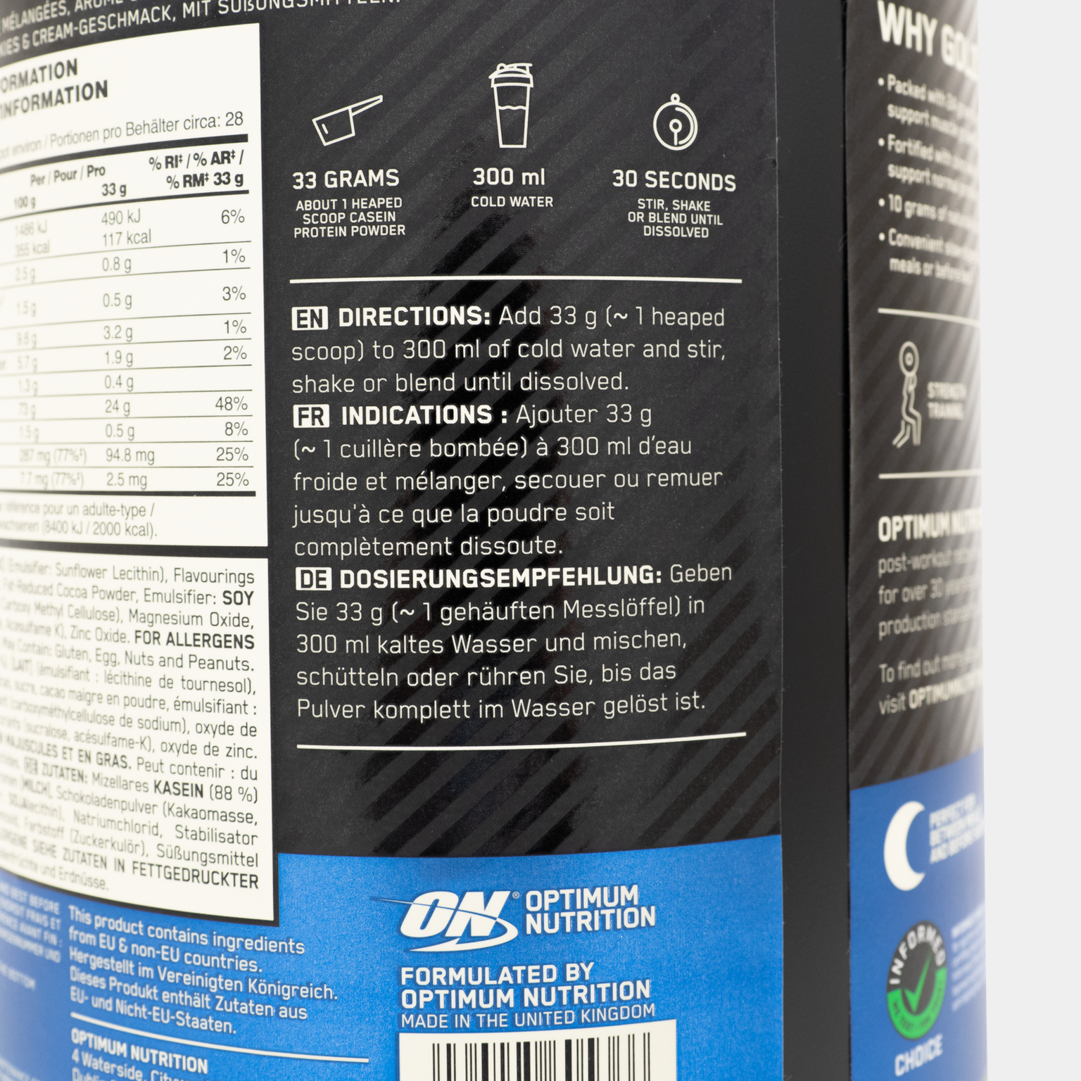 100 % Casein Gold Standard 908 g, proteiinijauhe - full image 3