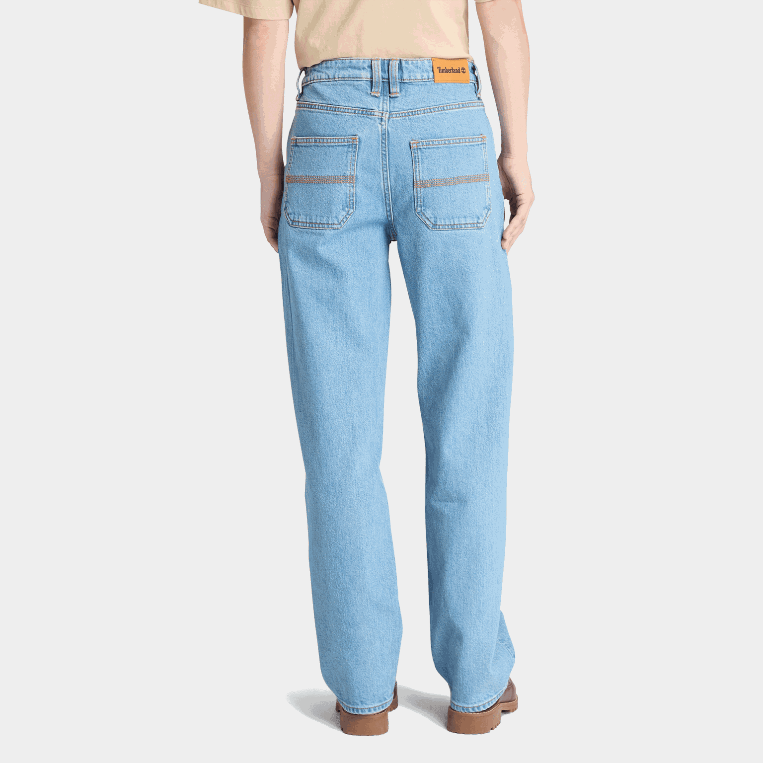 Denim Straight Pants, naisten housut - full image 2