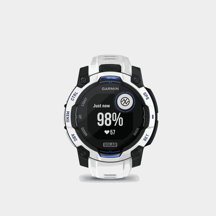 Instinct 3 LTD, 45mm, Solar, Whitestone w/ White Strap, multisport-kello, älykello - full image 1